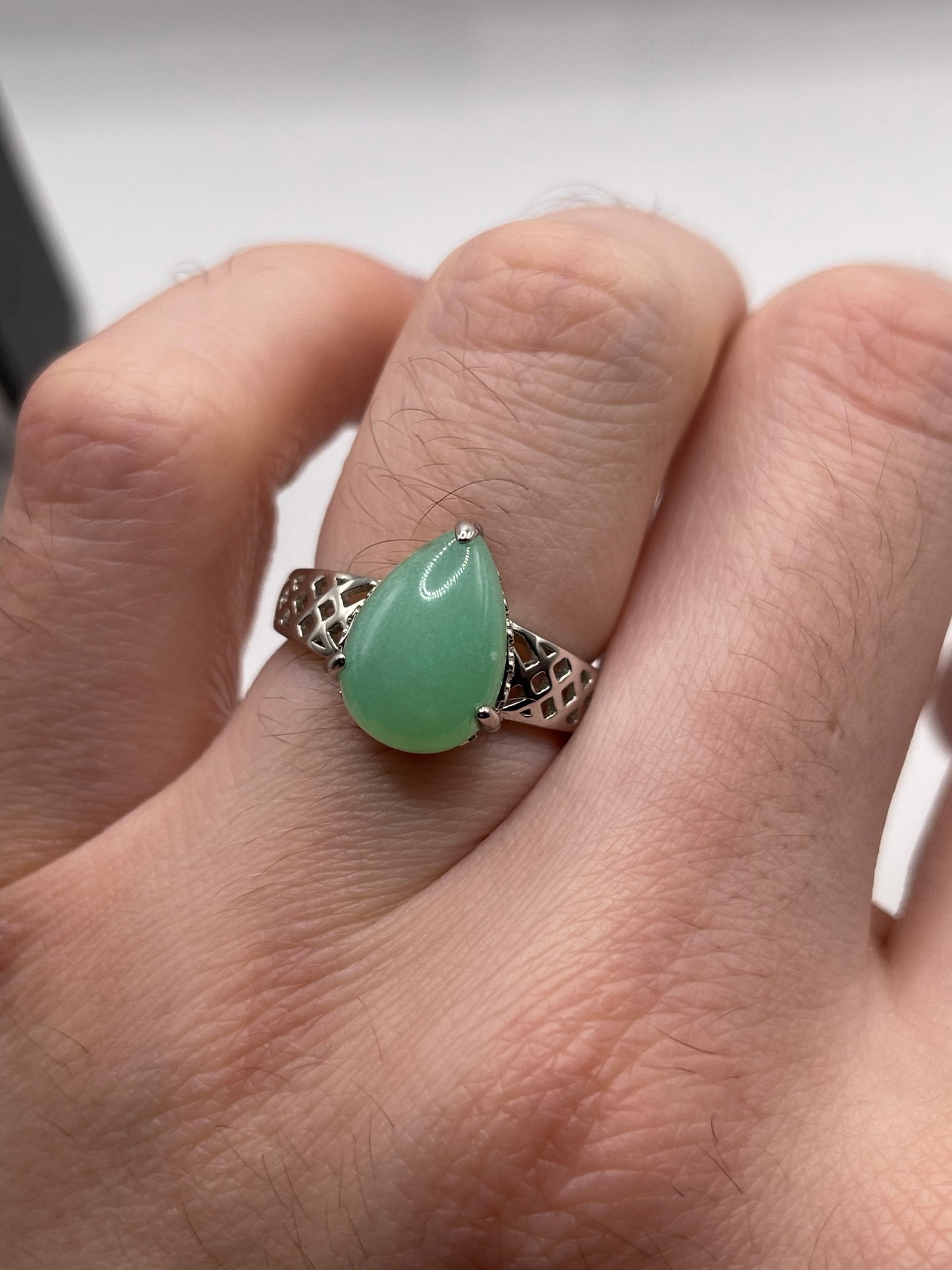 Silver gemstone ring