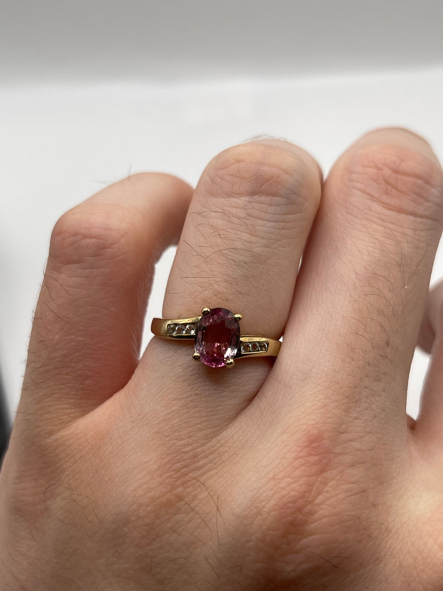 9ct gold topaz and zircon ring
