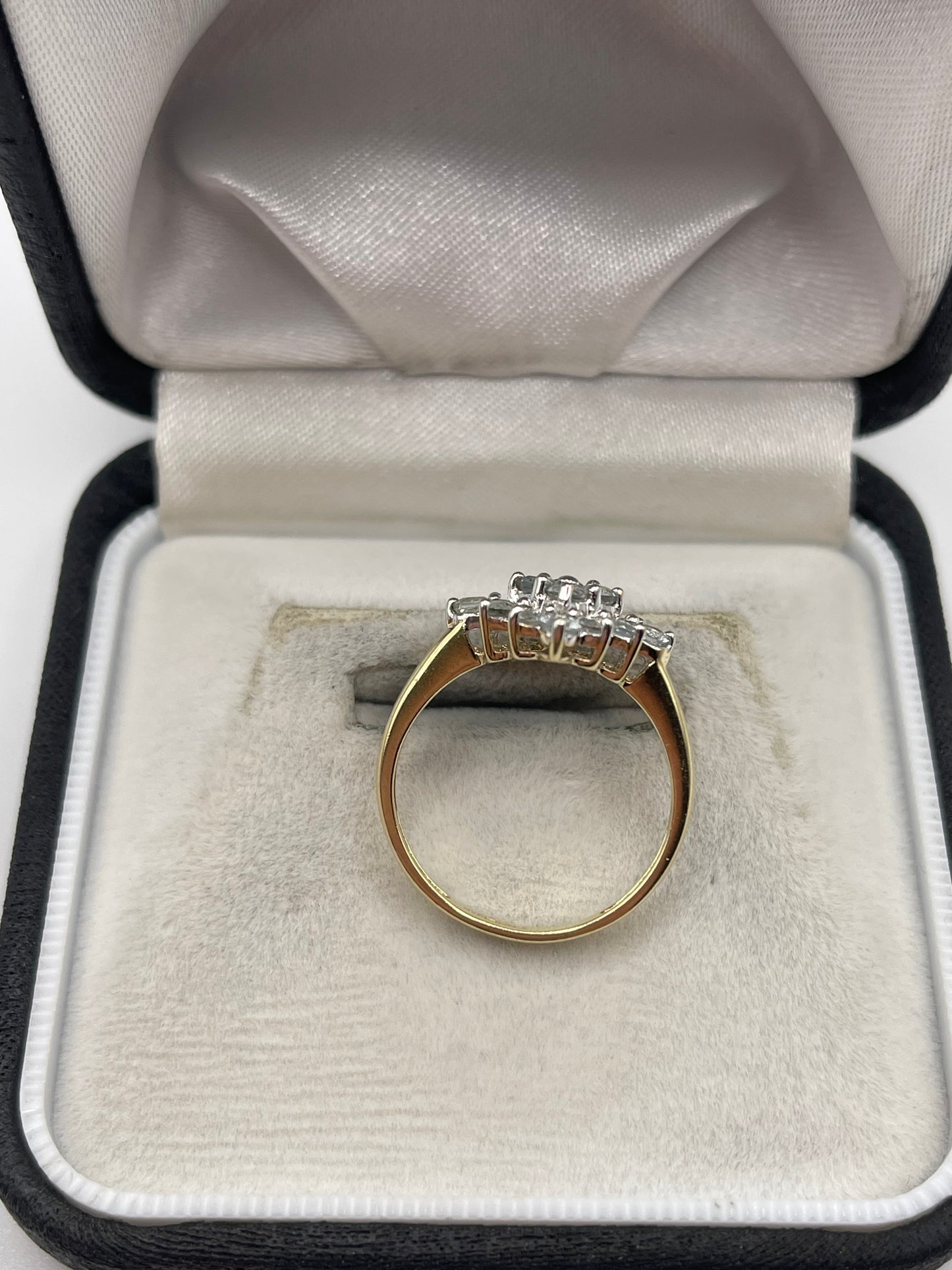 9ct gold aquamarine cluster ring