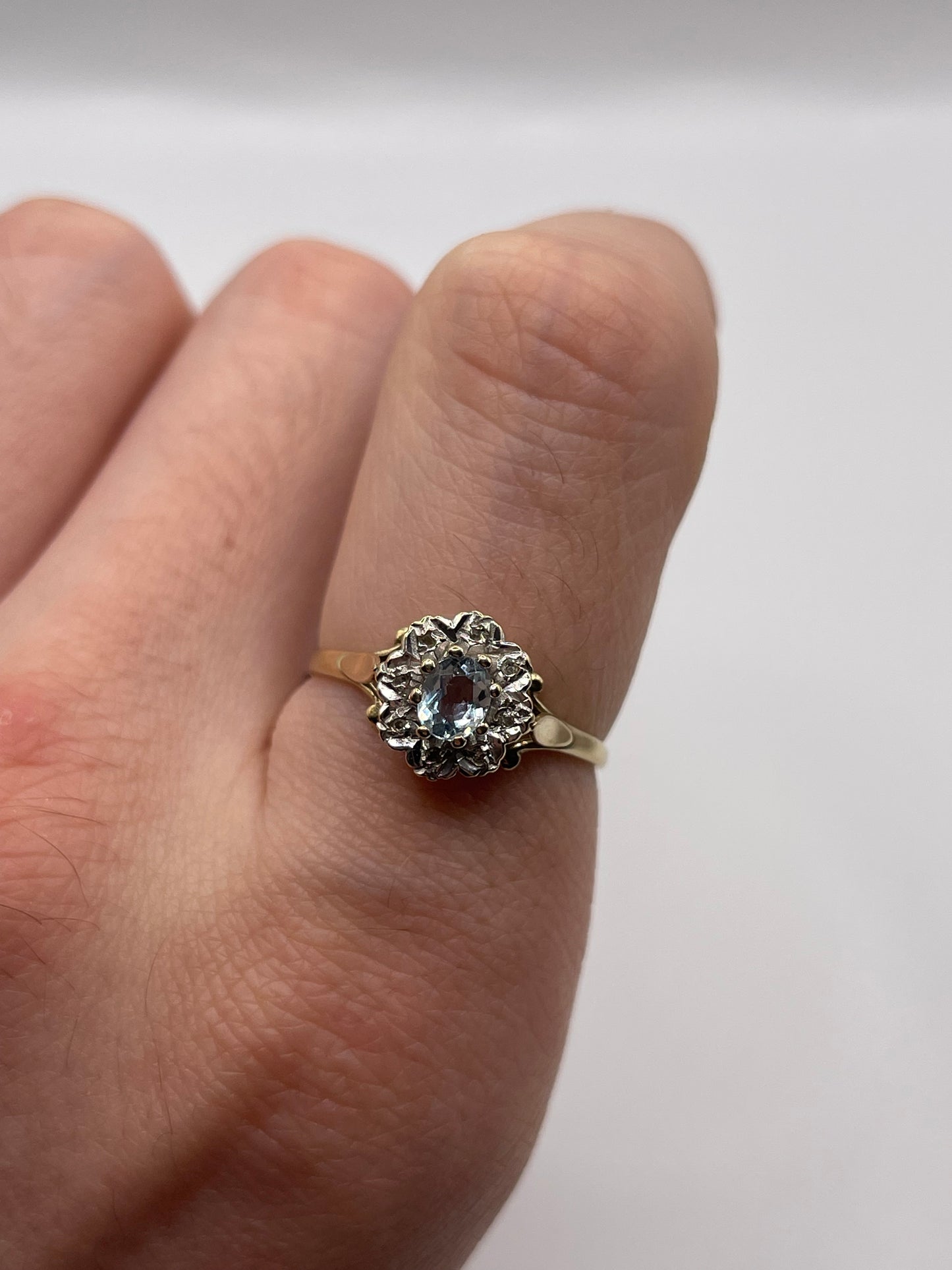 9ct gold topaz and diamond ring