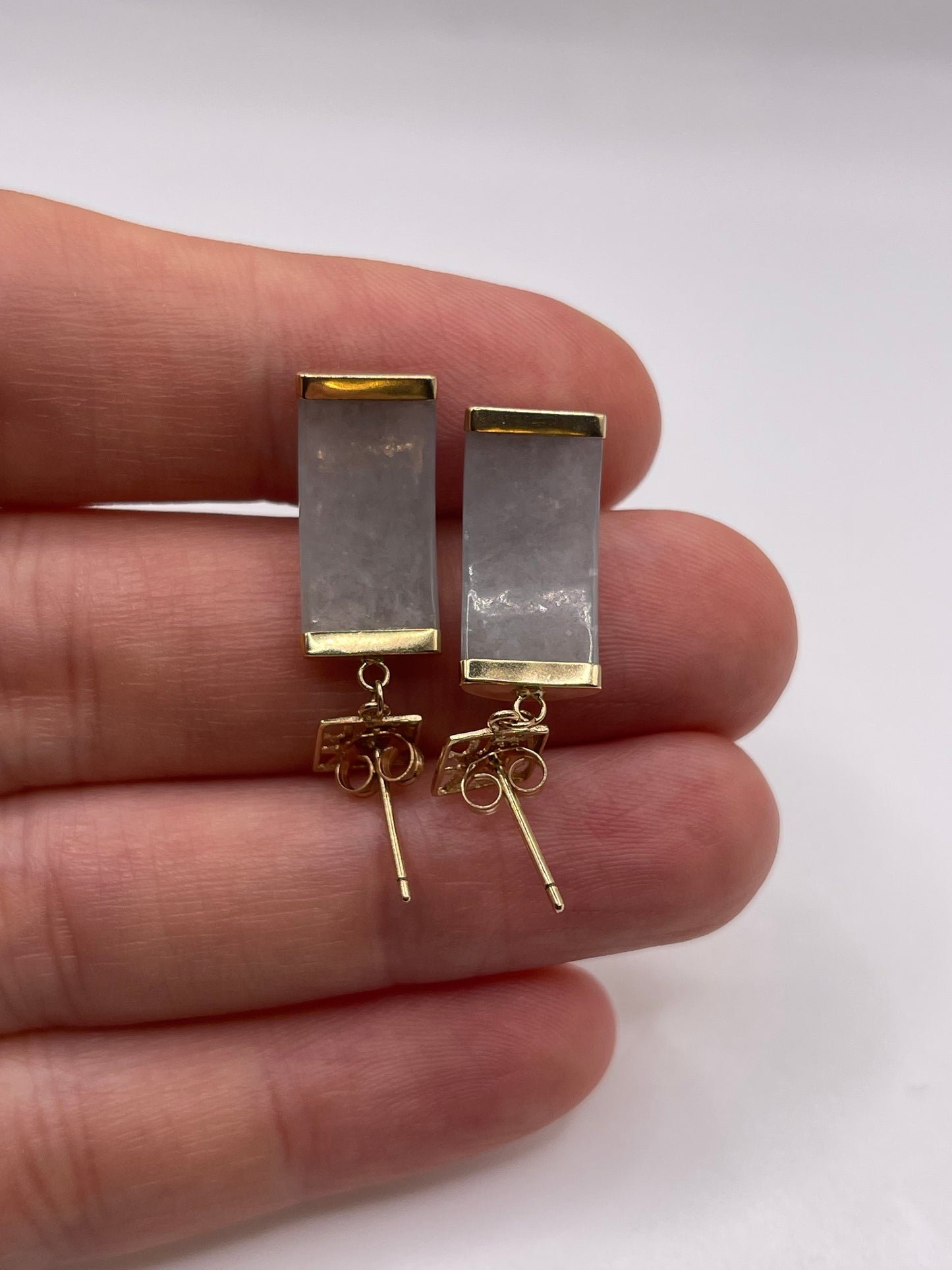 9ct gold jade earrings