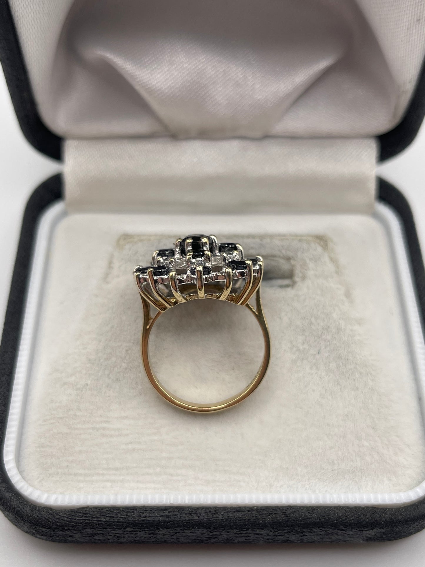 9ct gold sapphire and diamond ring