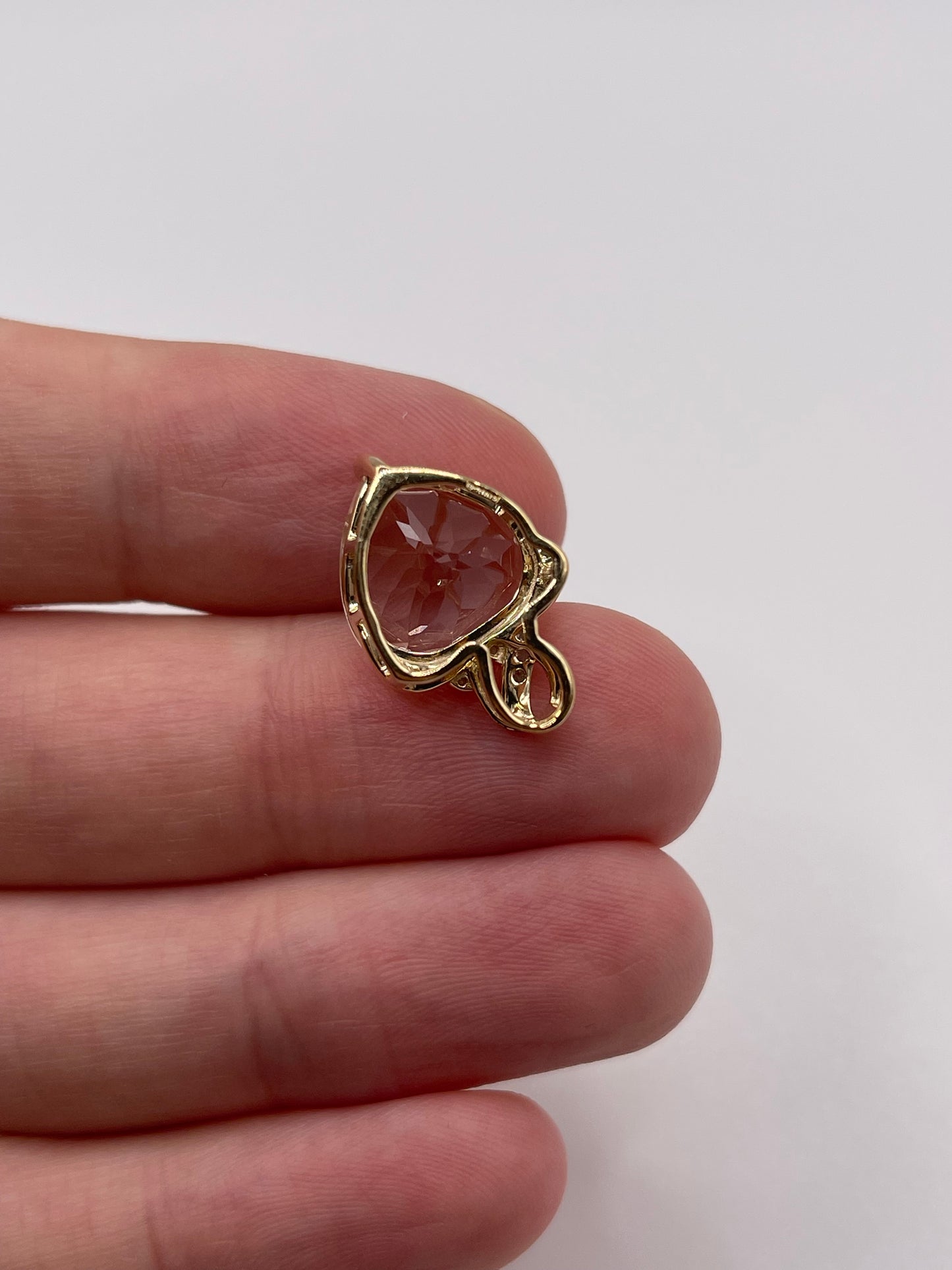 9ct gold morganite and diamond pendant