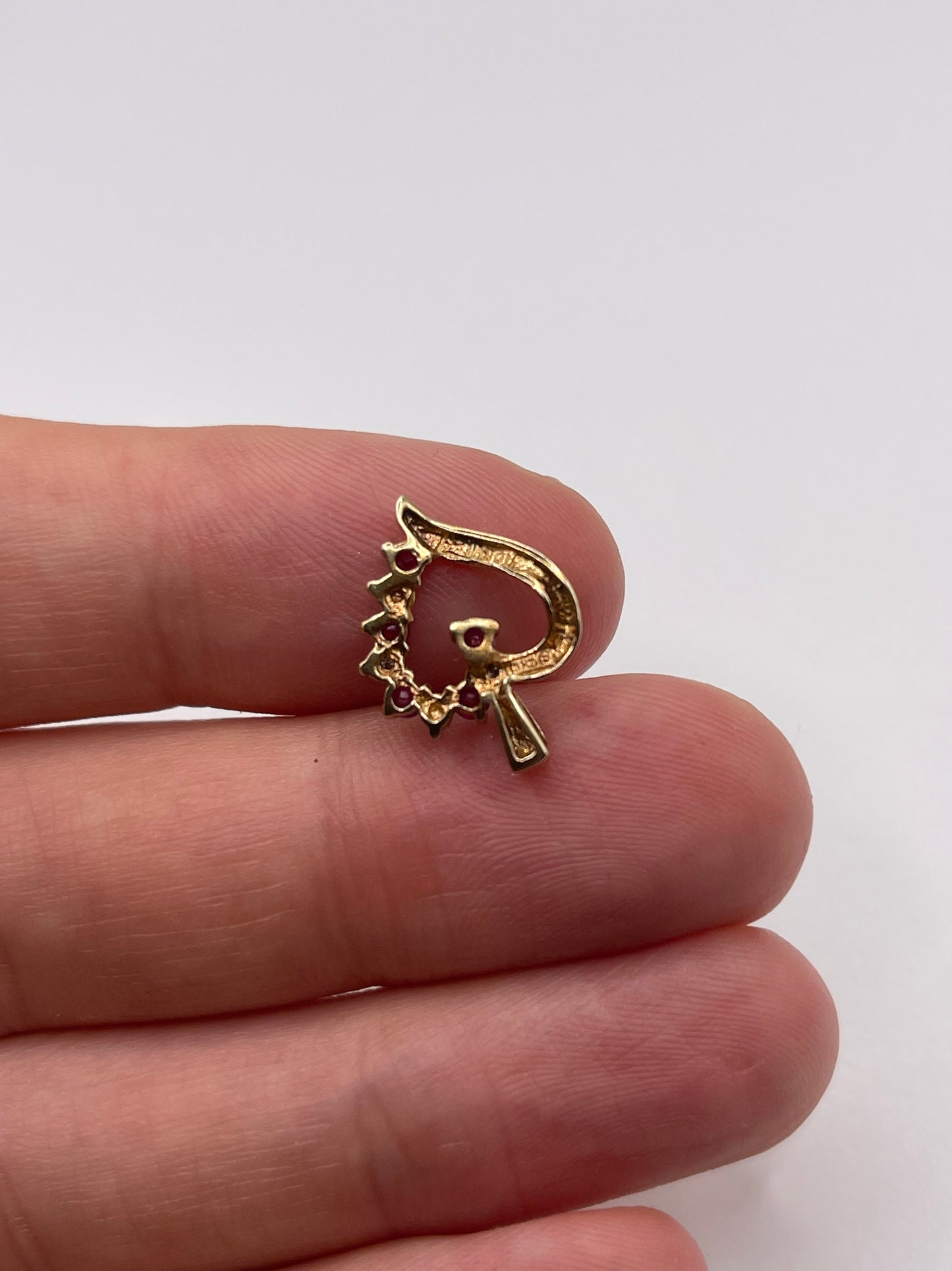 9ct gold ruby and diamond pendant