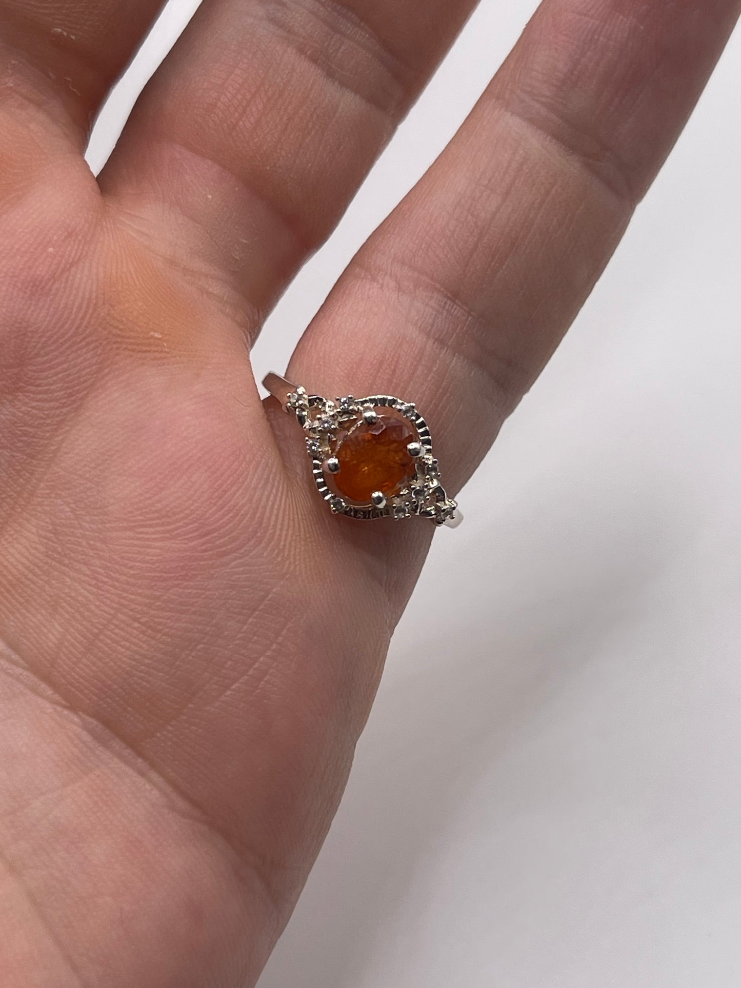 Silver gemstone ring