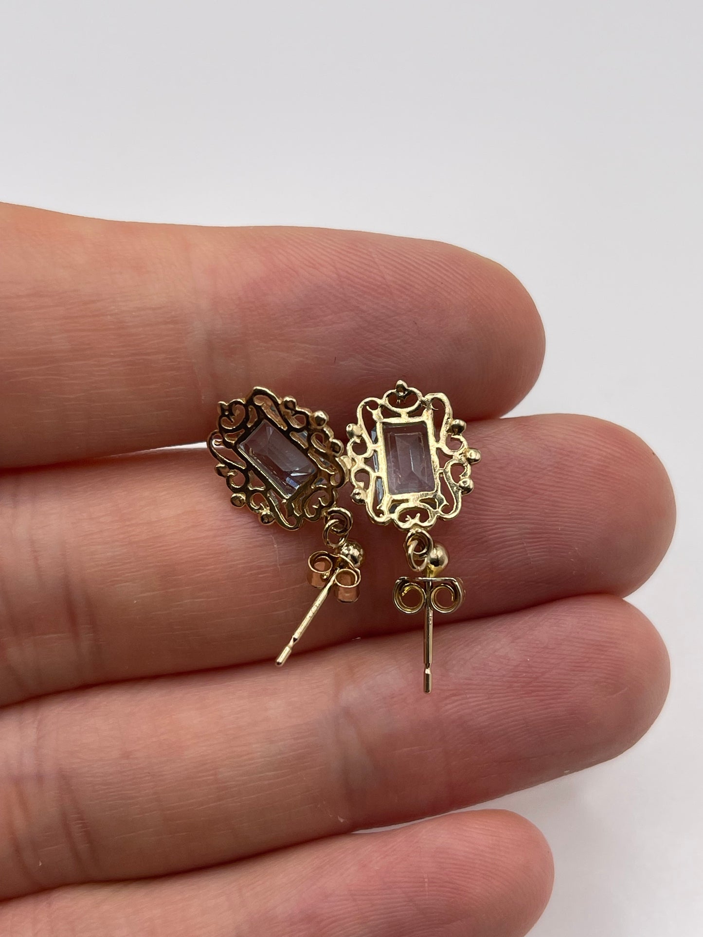 9ct gold blue topaz earrings