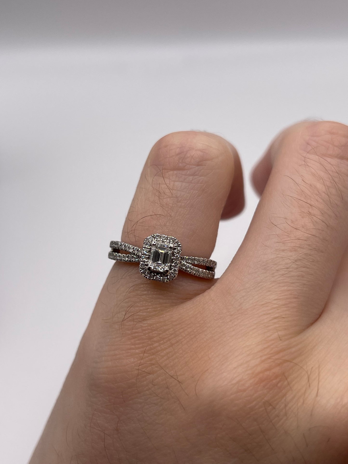 18ct white gold 53 point diamond cluster ring