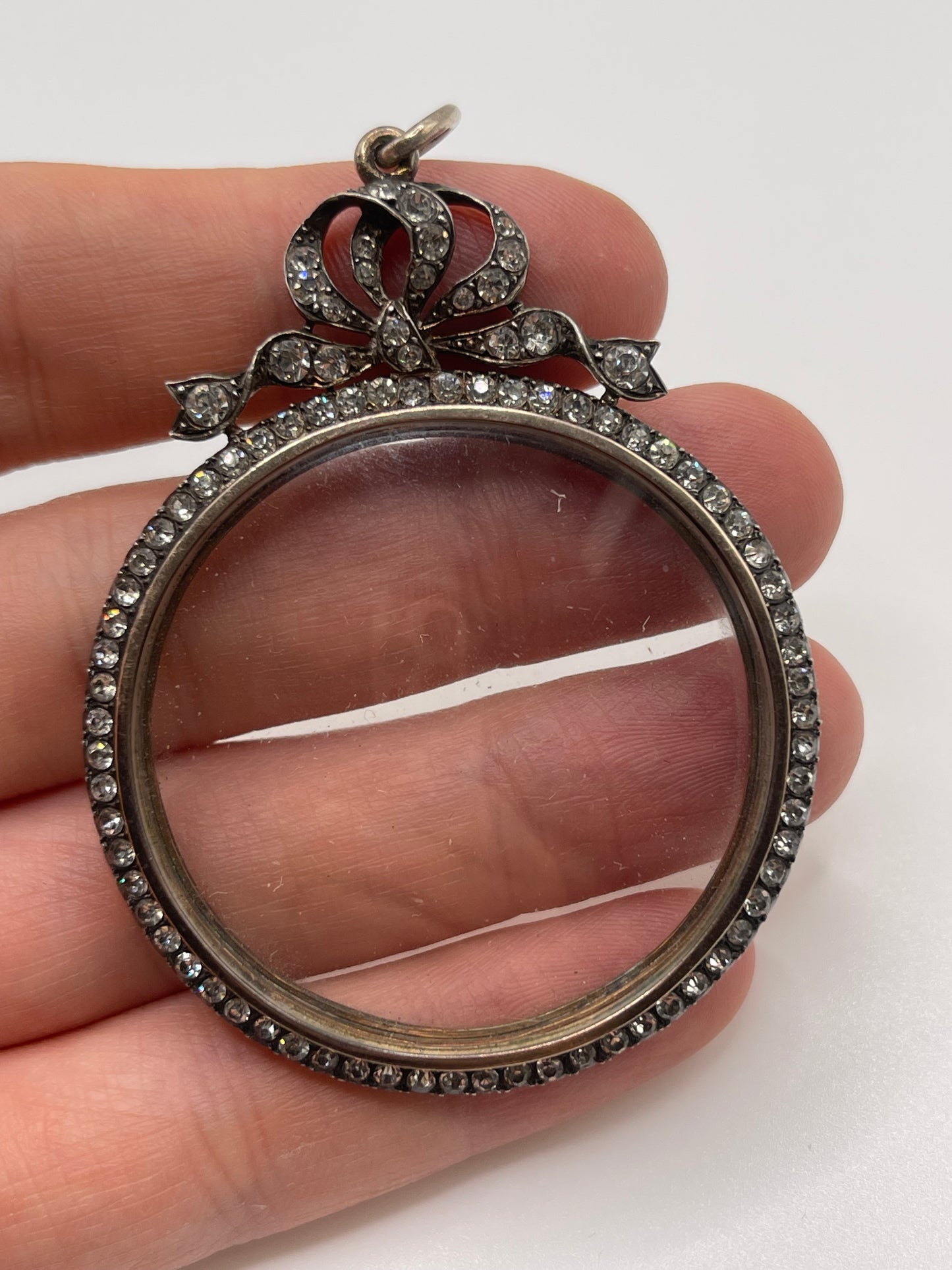 Antique silver paste locket