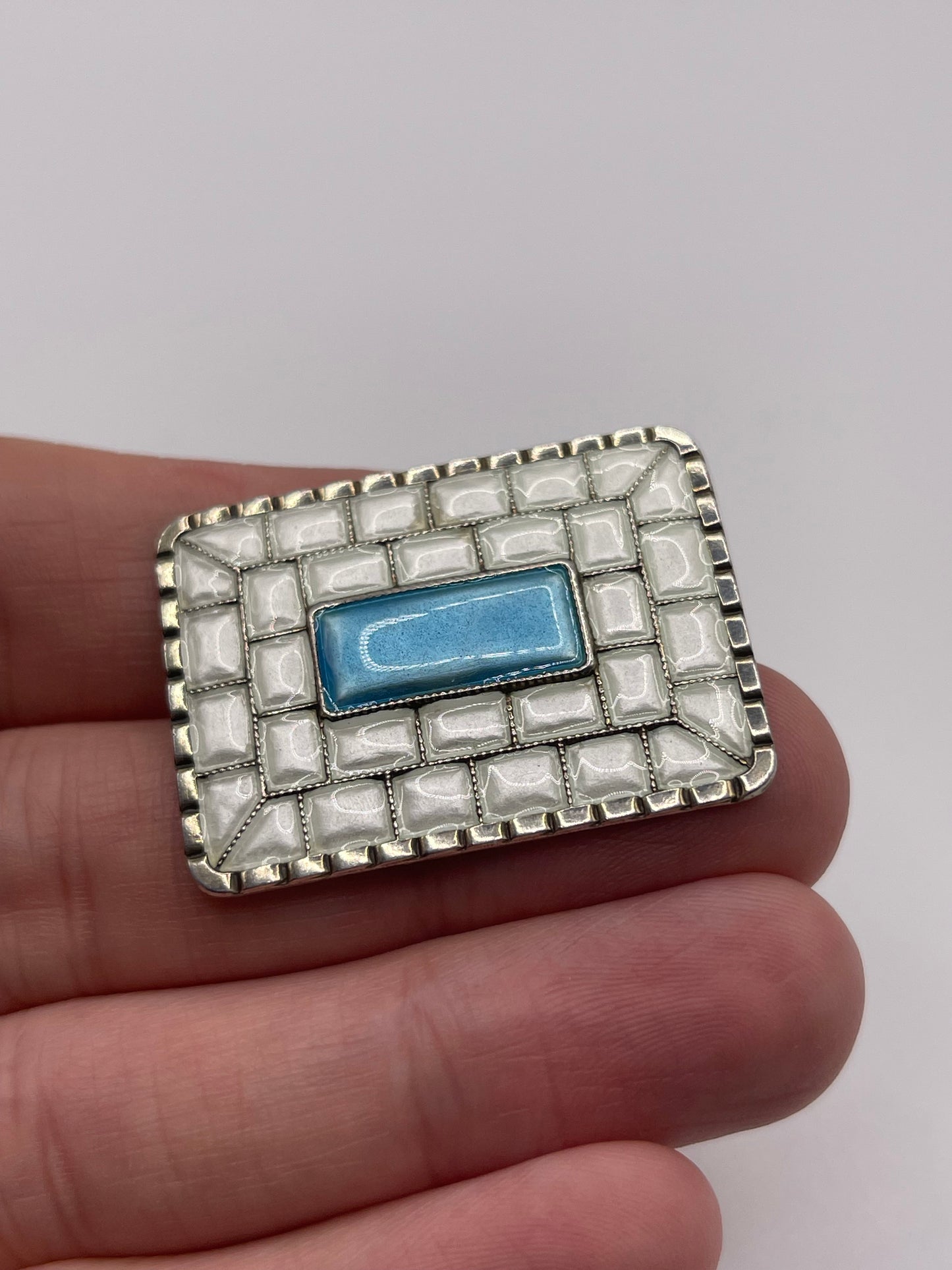 Norwegian silver and enamel brooch