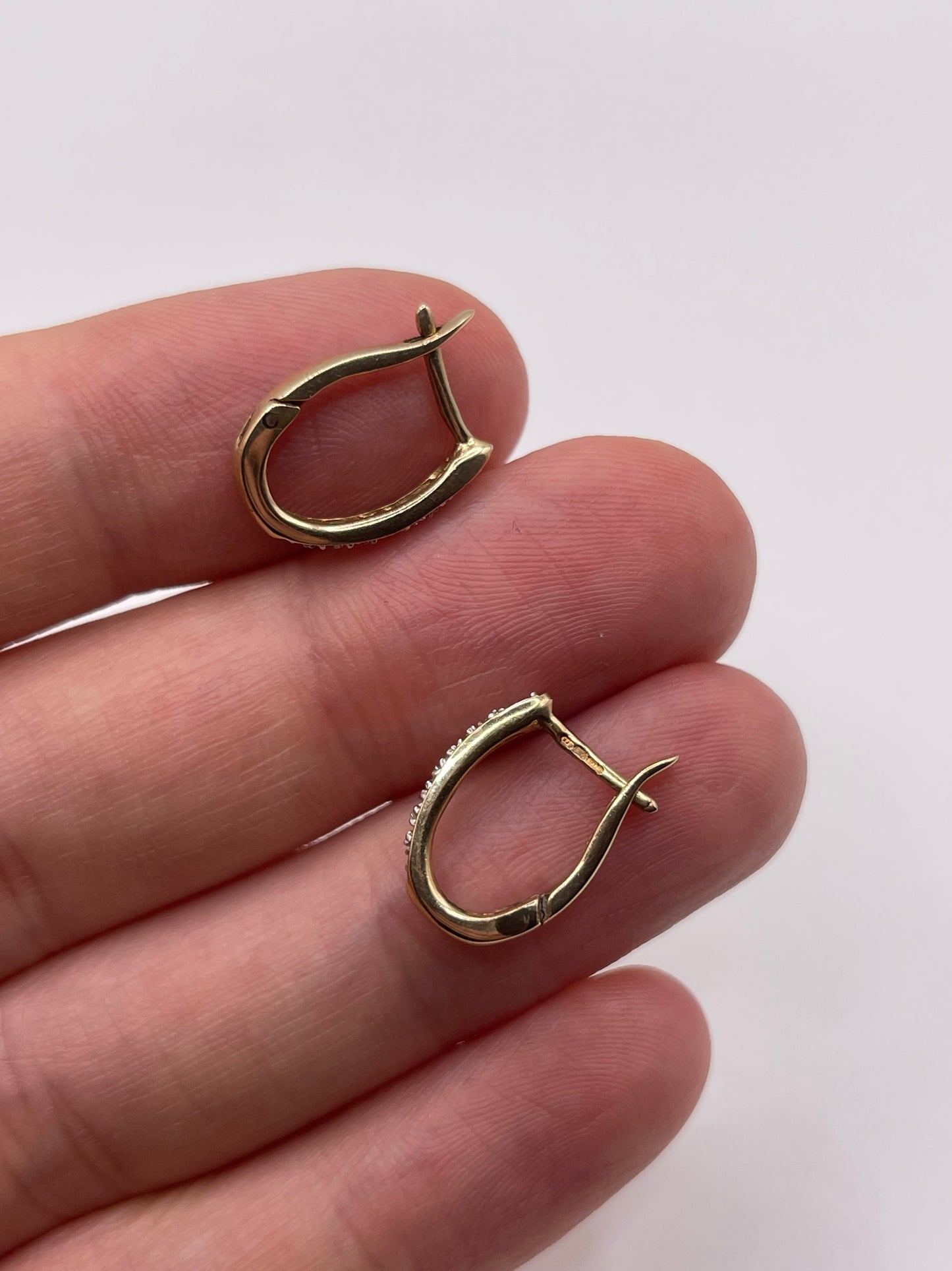9ct gold diamond earrings