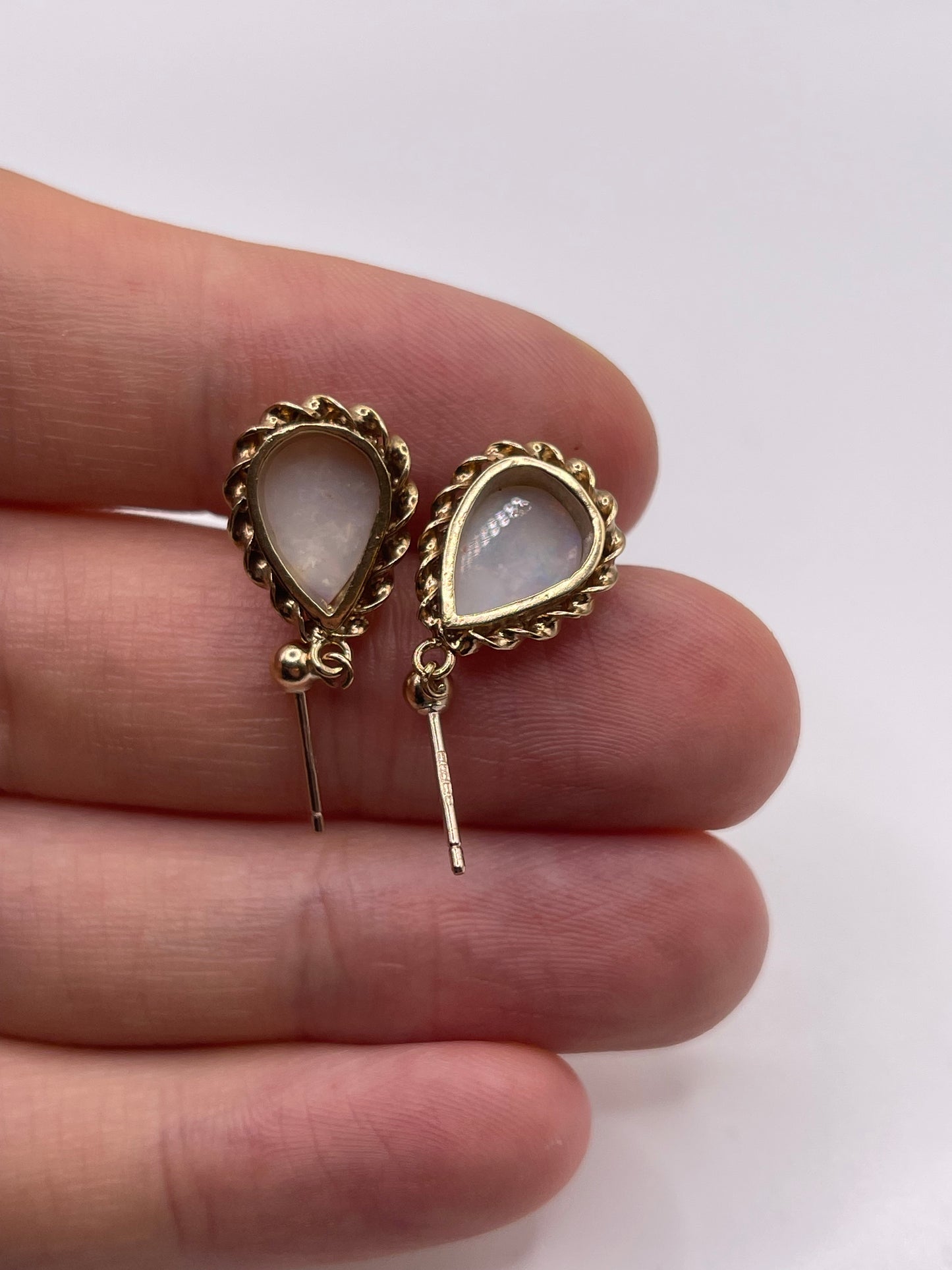 9ct gold opal earrings