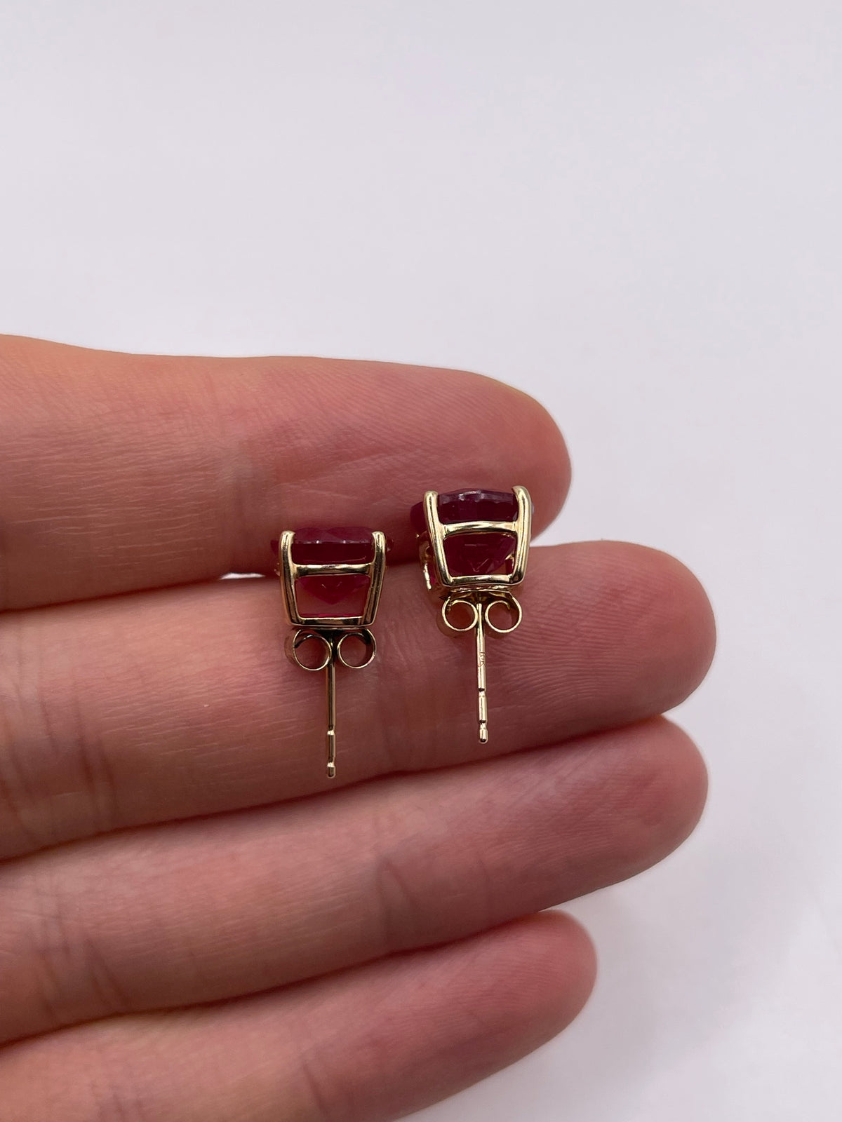 9ct gold ruby earrings