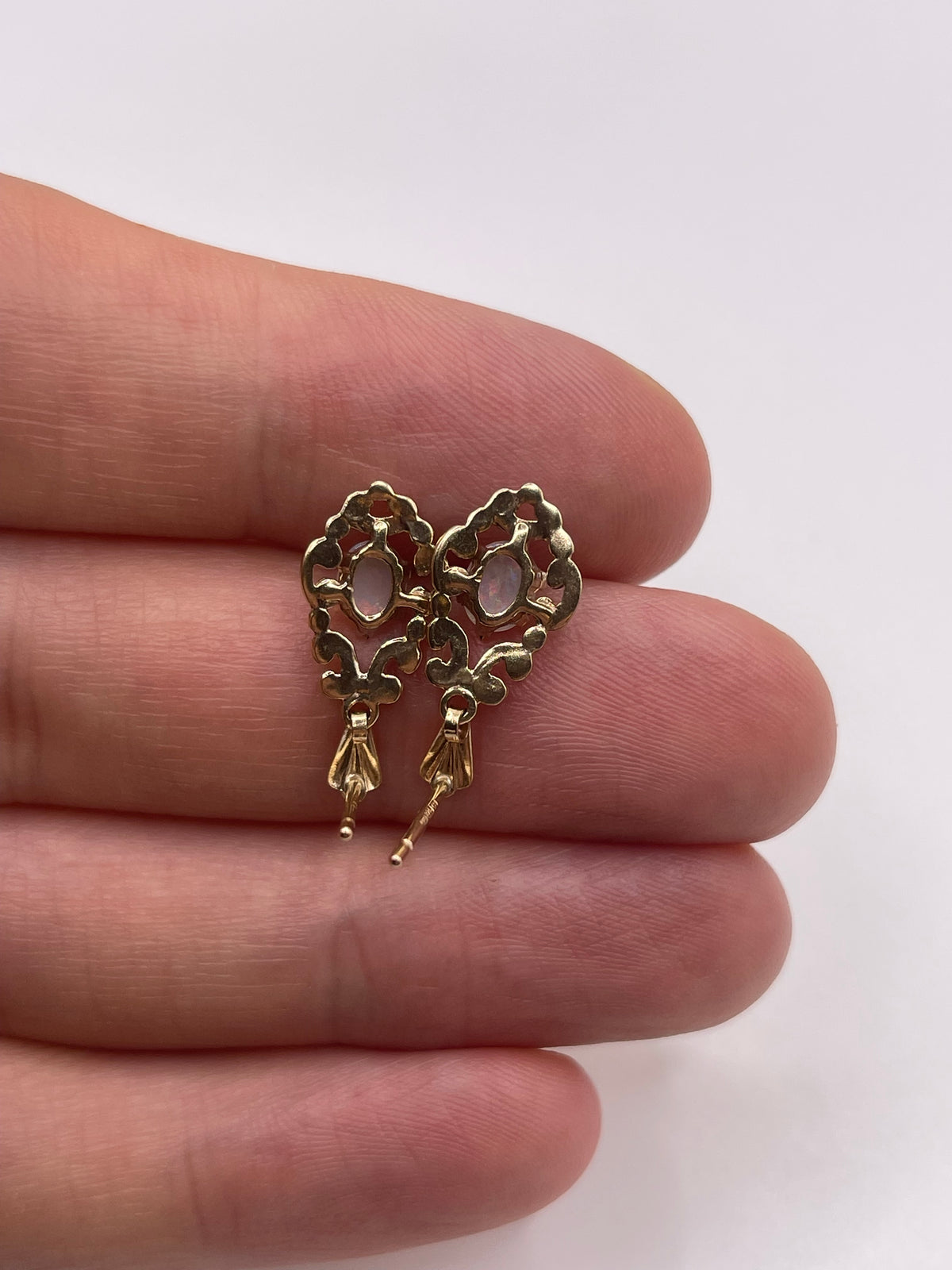 9ct gold opal earrings