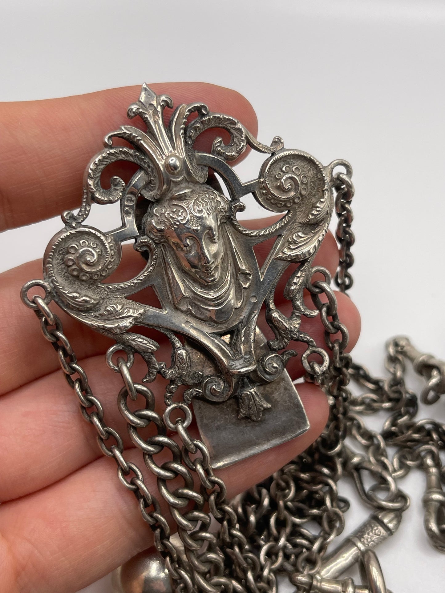 Antique Victorian silver chatelaine