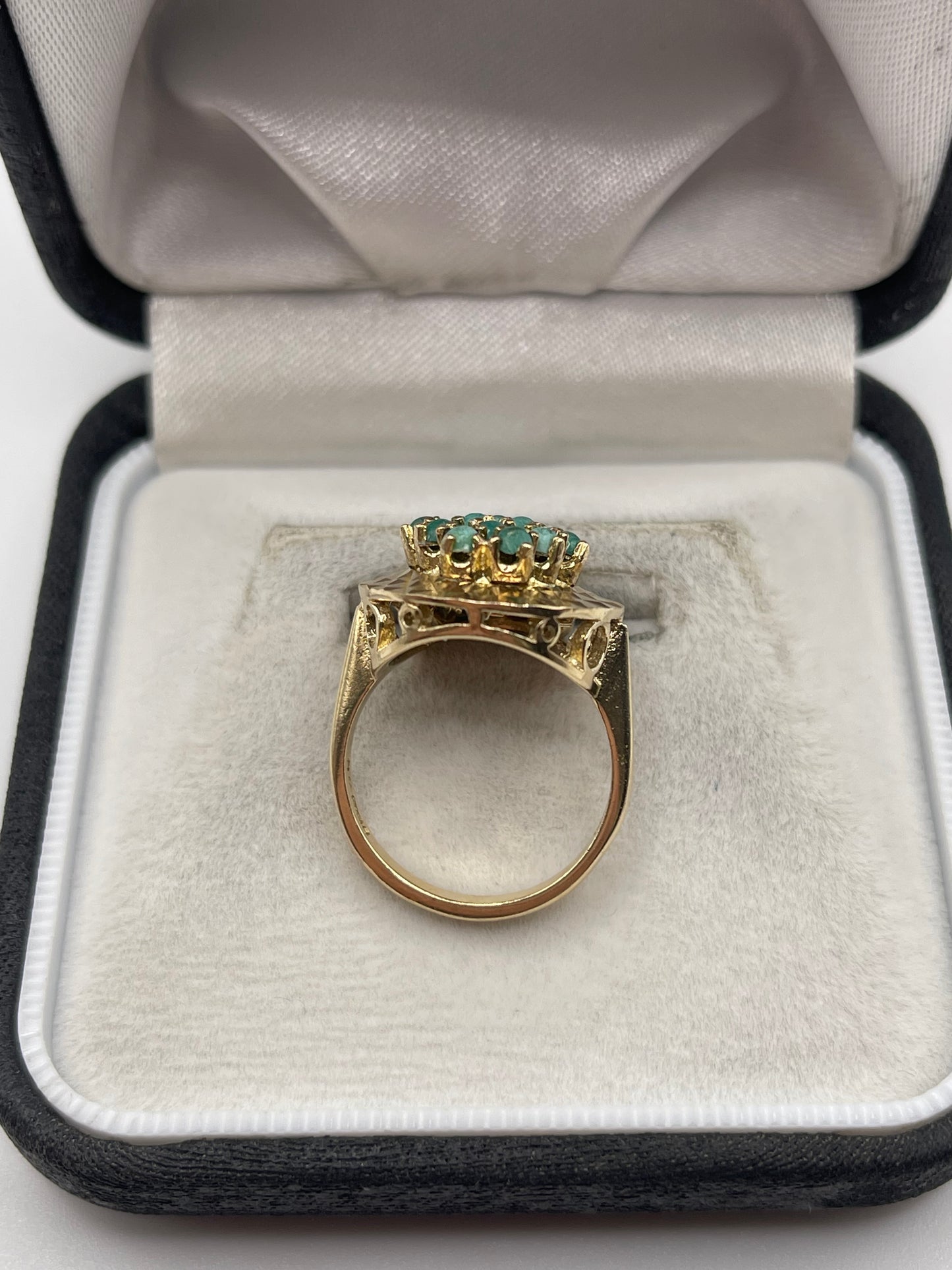 9ct gold turquoise cluster ring