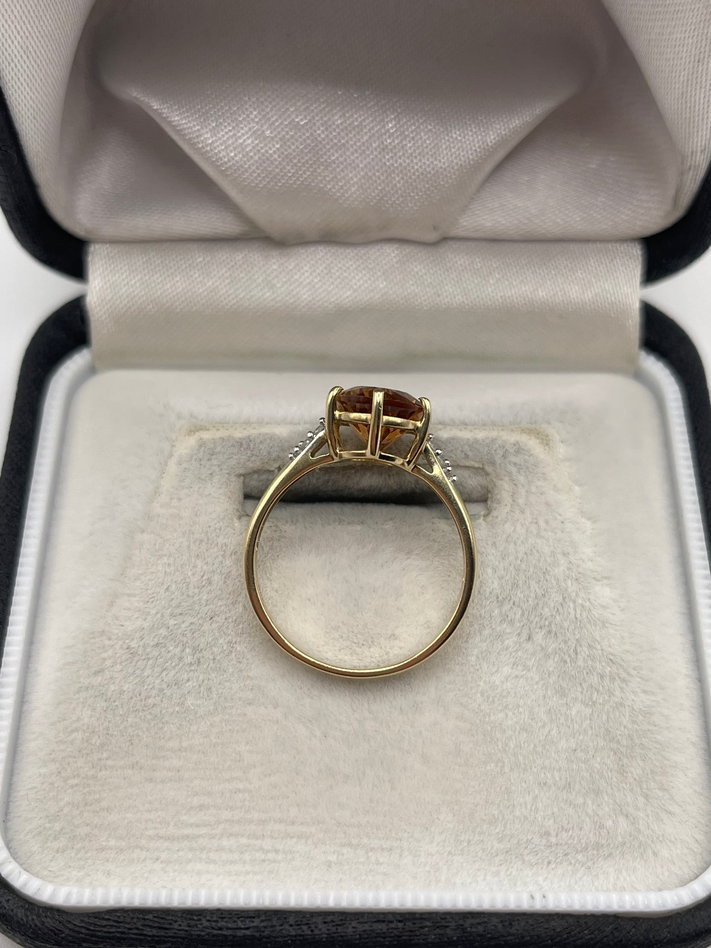 9ct gold quartz and zircon ring
