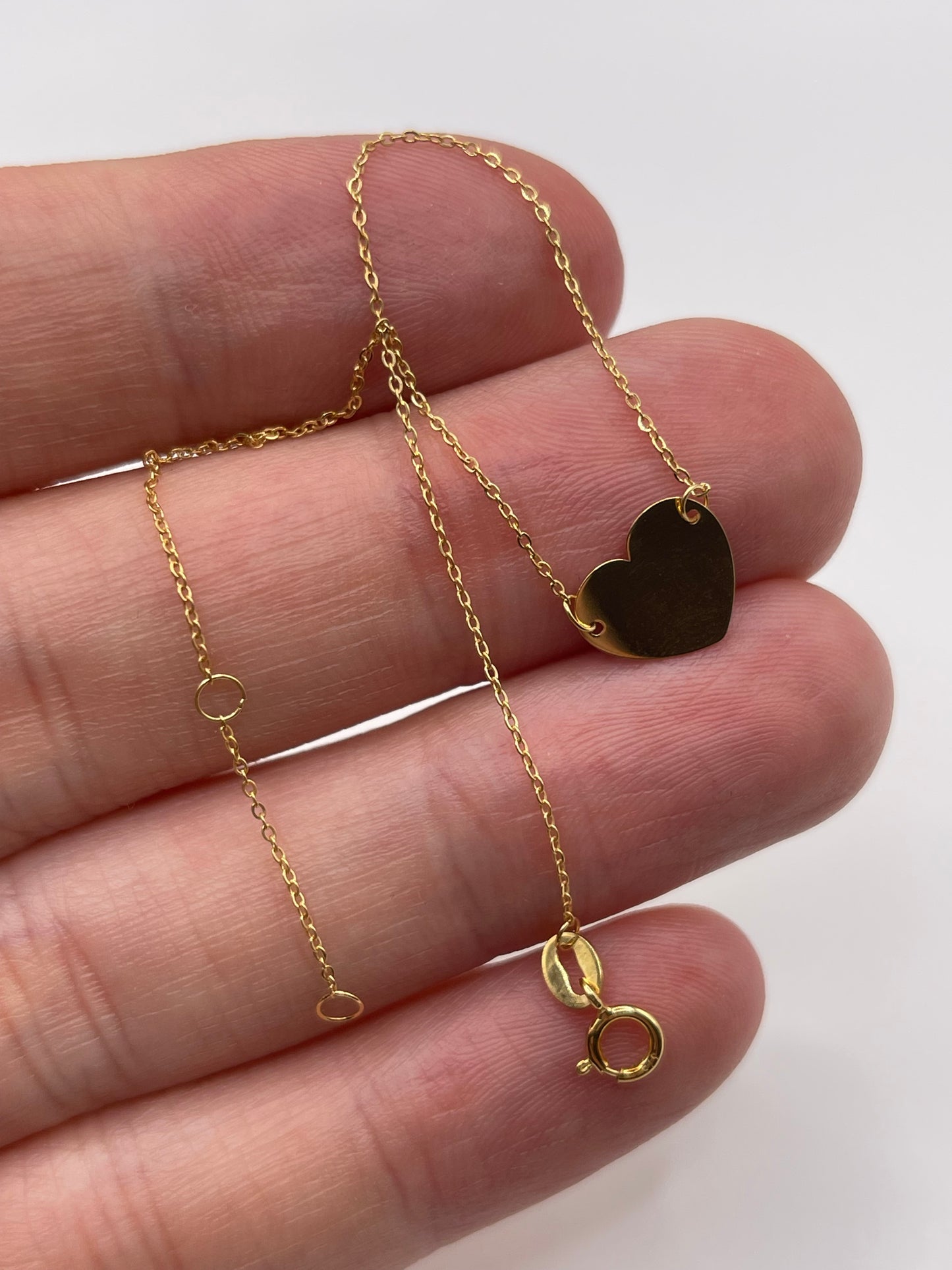 9ct gold heart bracelet