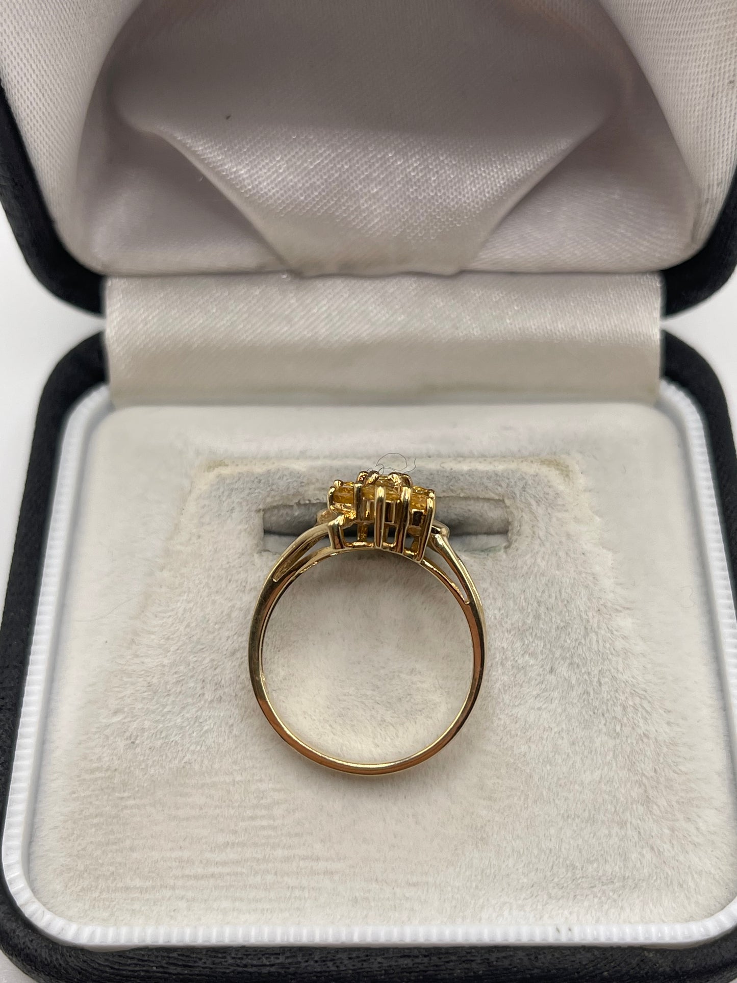 9ct gold citrine cluster ring