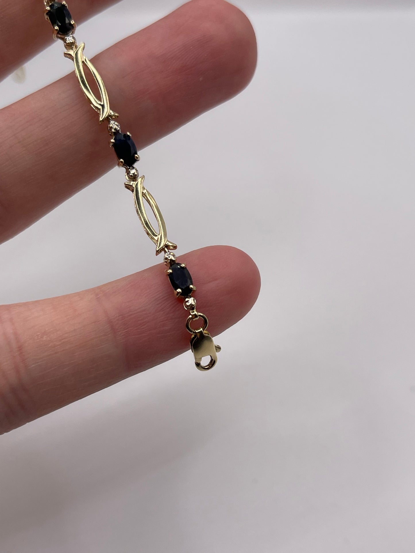 9ct gold sapphire and diamond bracelet