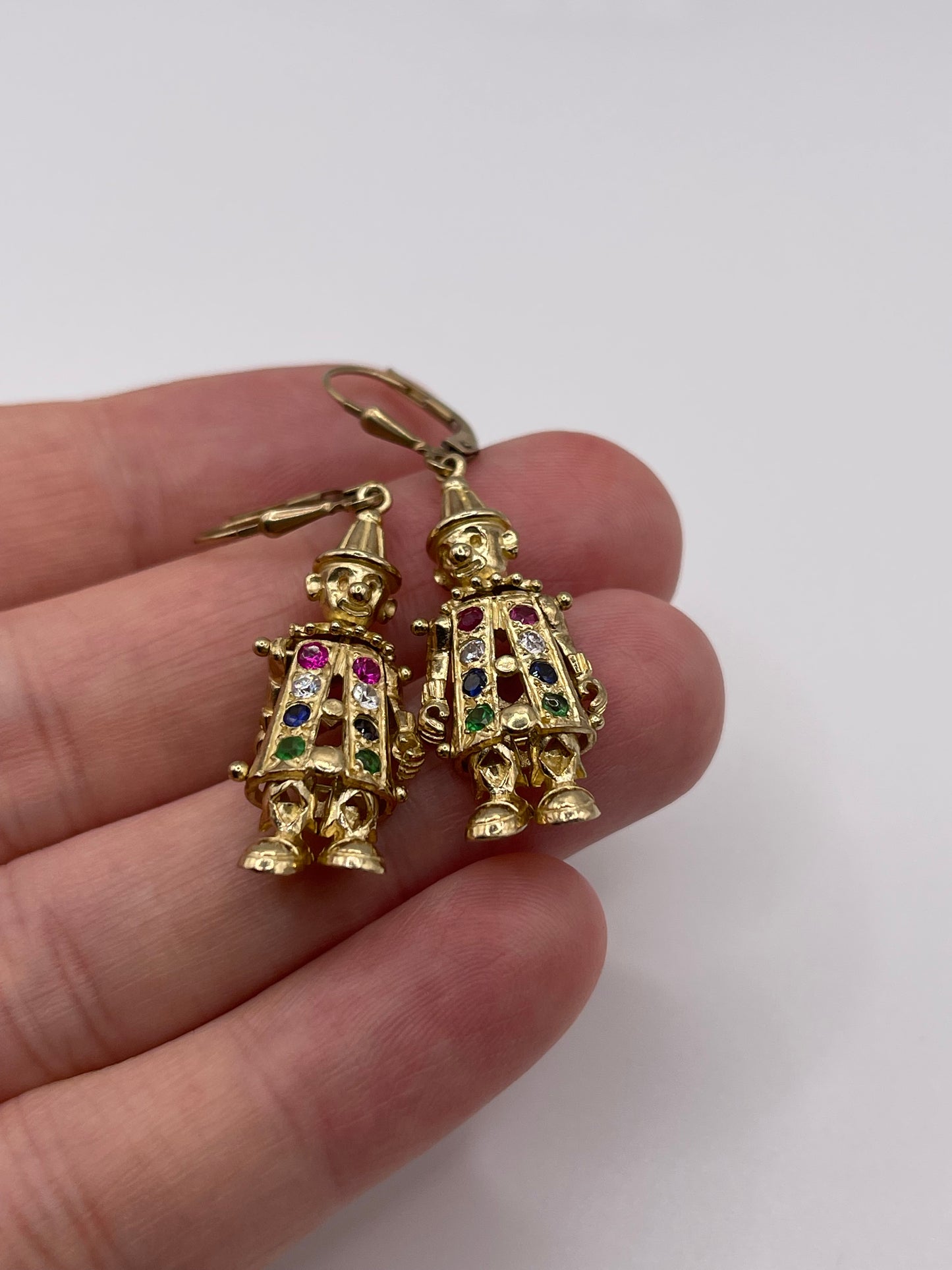 9ct gold clown earrings