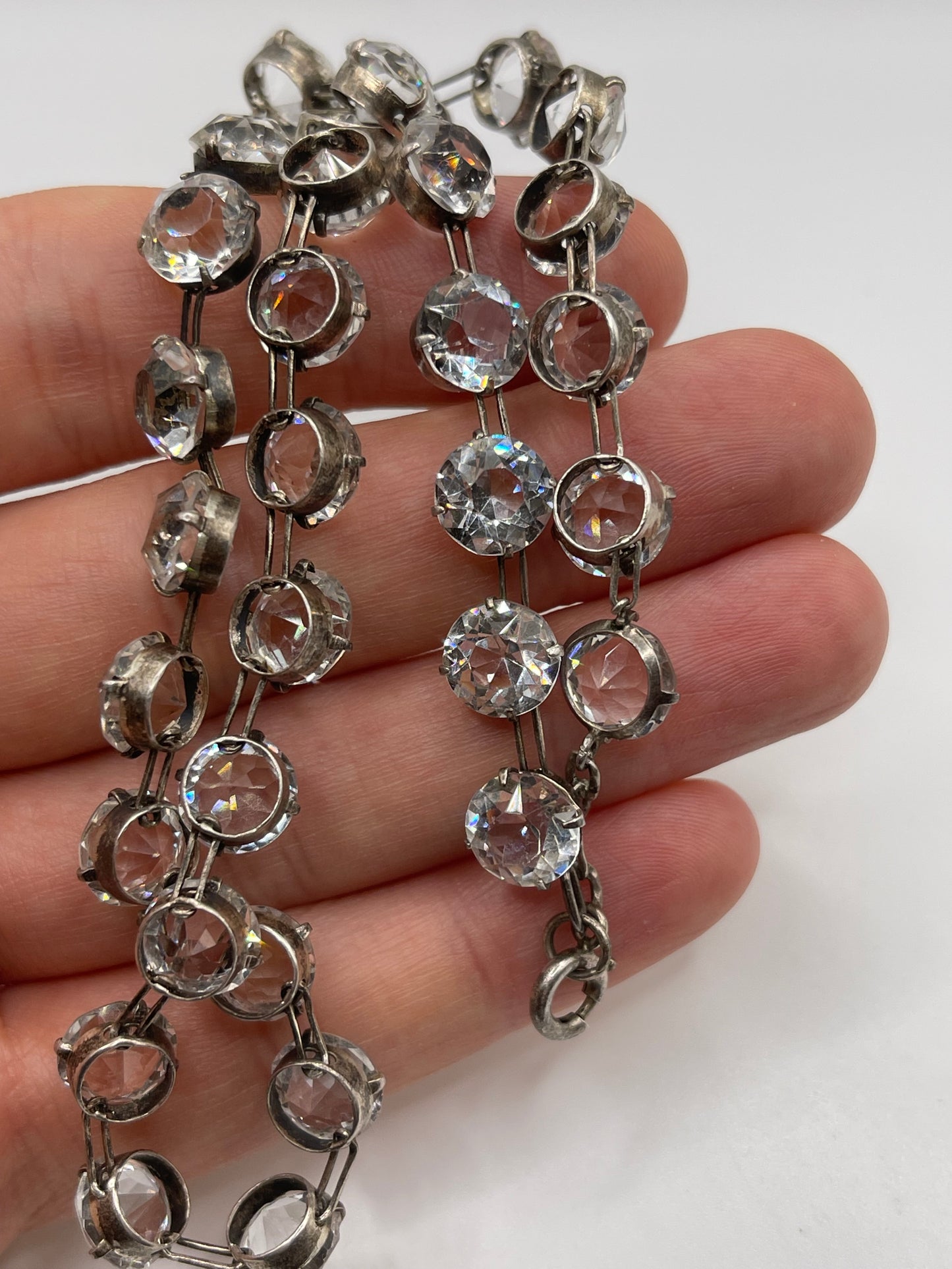 Silver paste rivière necklace