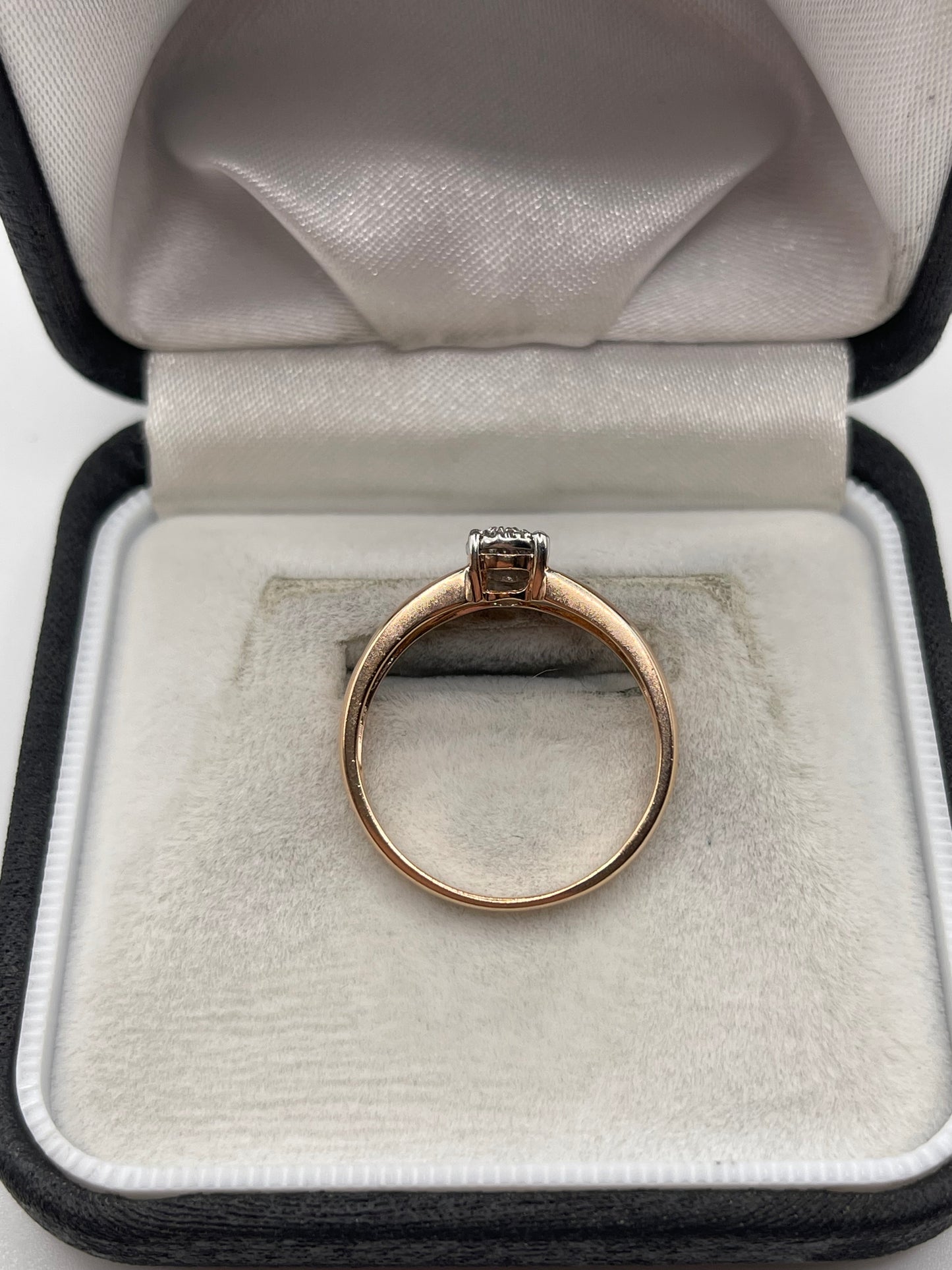 9ct rose gold diamond cluster ring