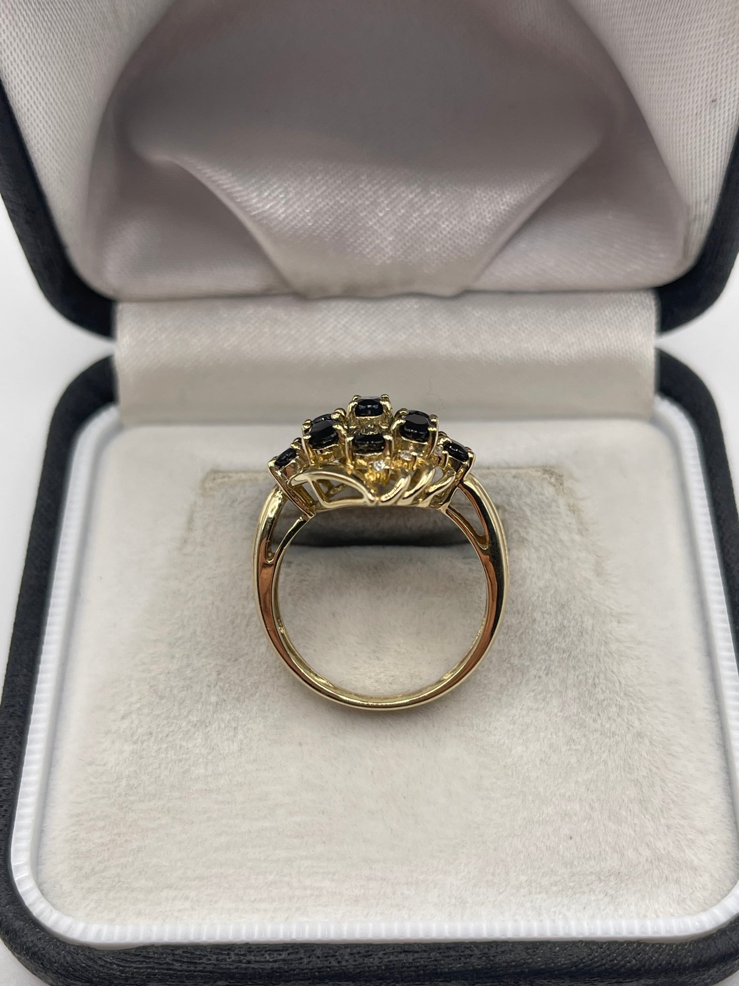 9ct gold sapphire and diamond ring