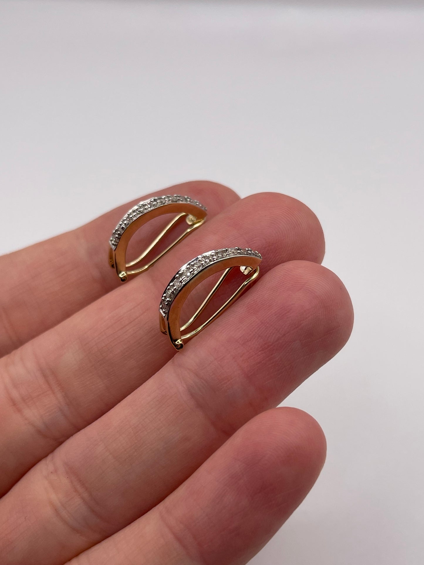 9ct gold diamond earrings
