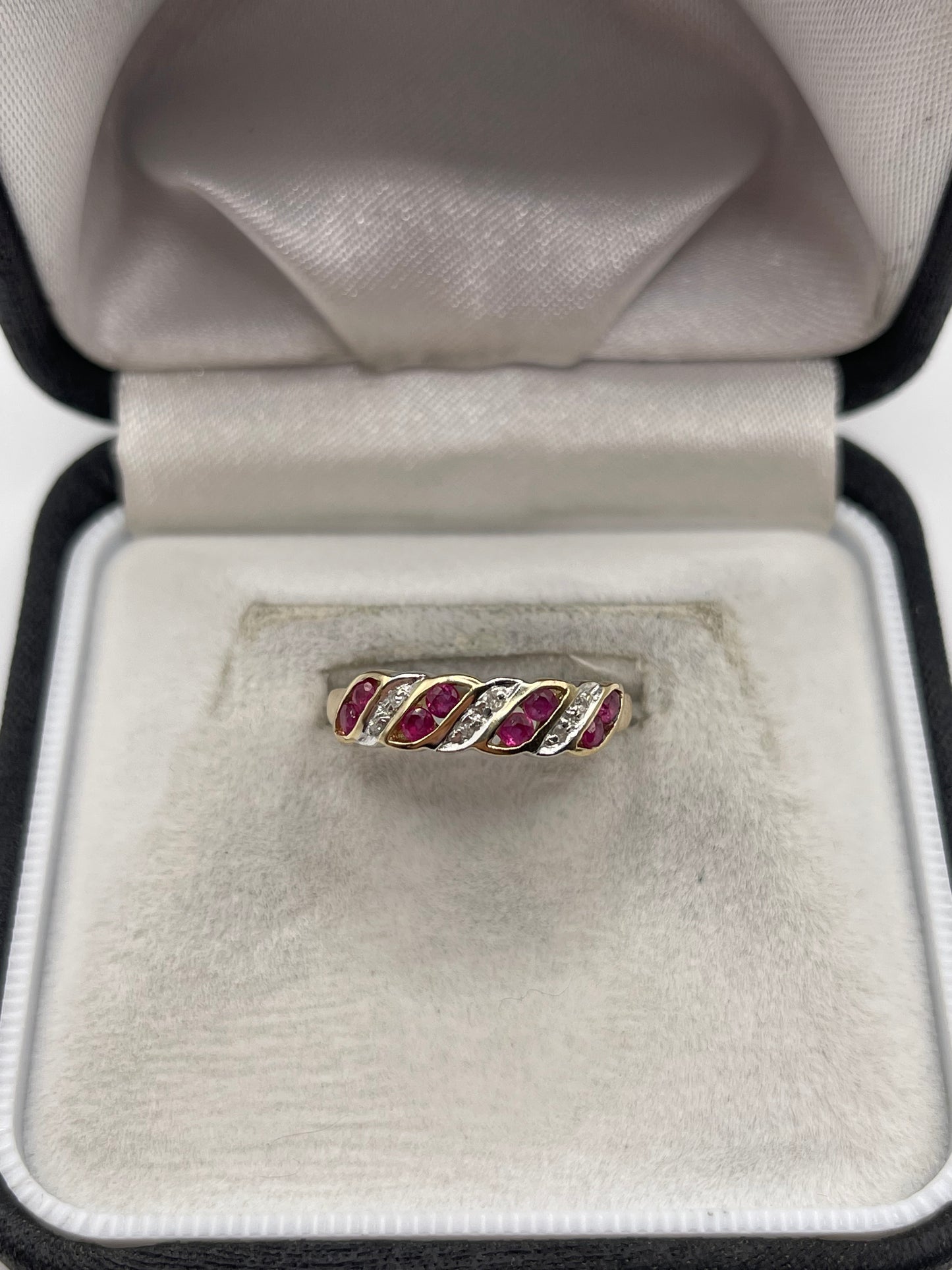 9ct gold ruby and diamond ring