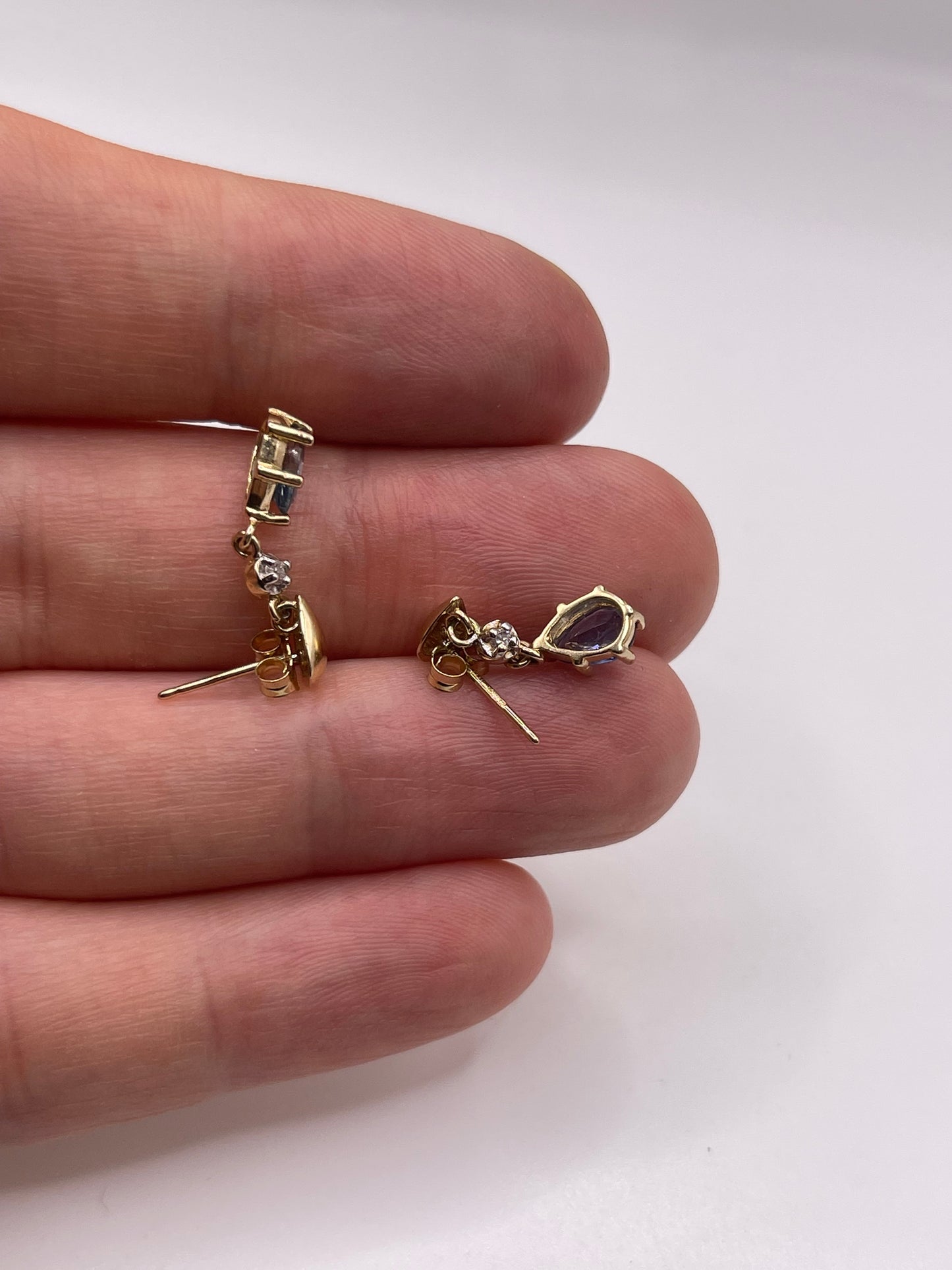 9ct gold sapphire and diamond earrings