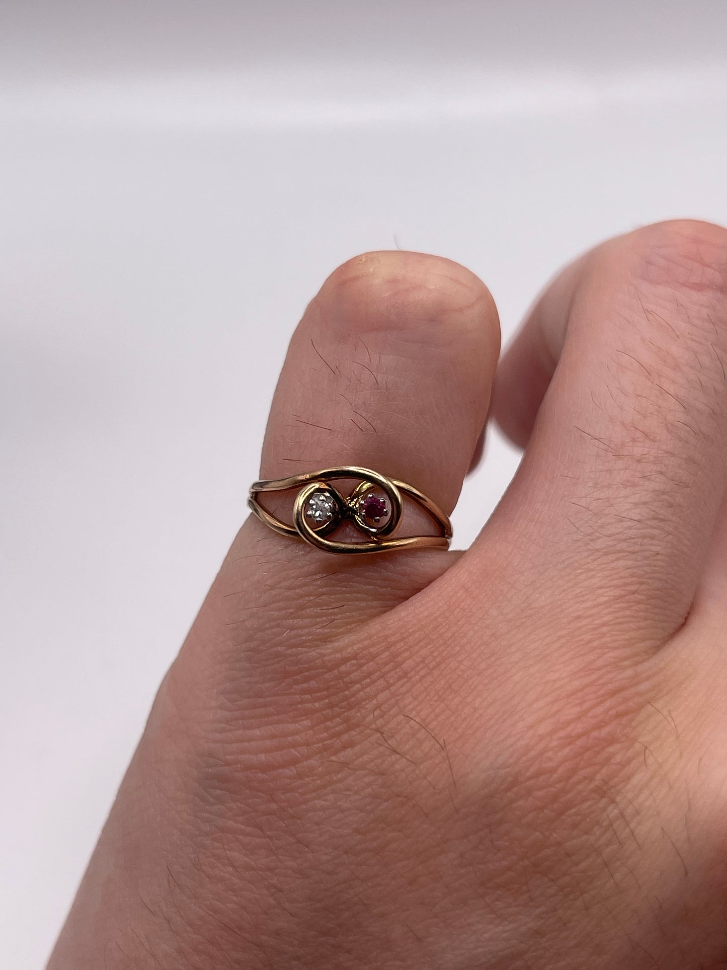 9ct gold ruby and diamond ring