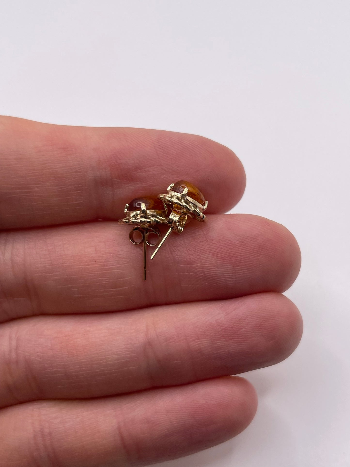 9ct gold amber earrings
