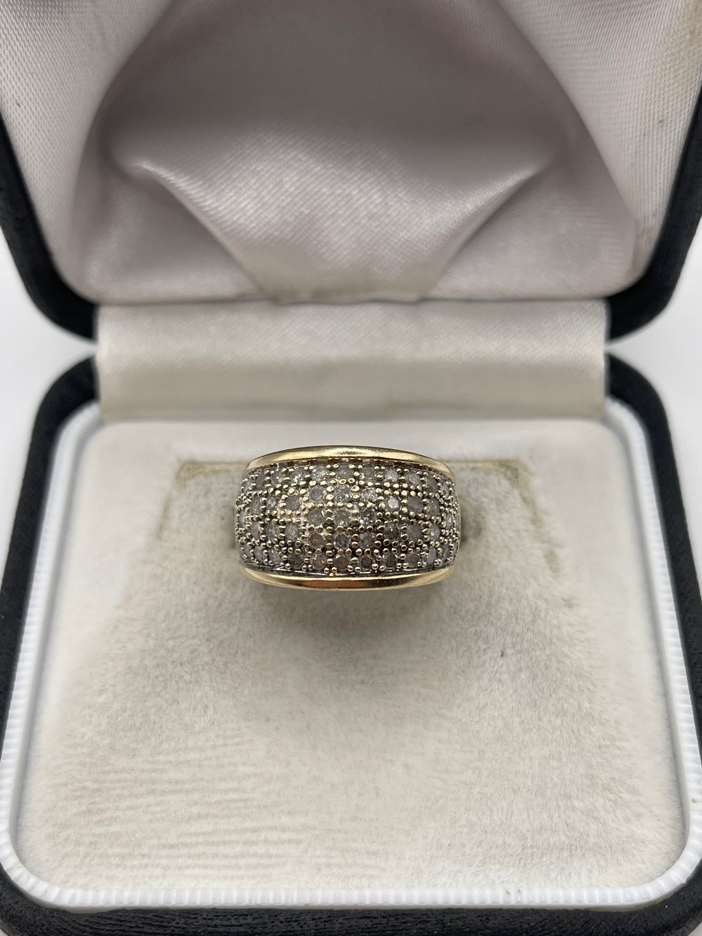 9ct gold 1ct diamond cluster ring