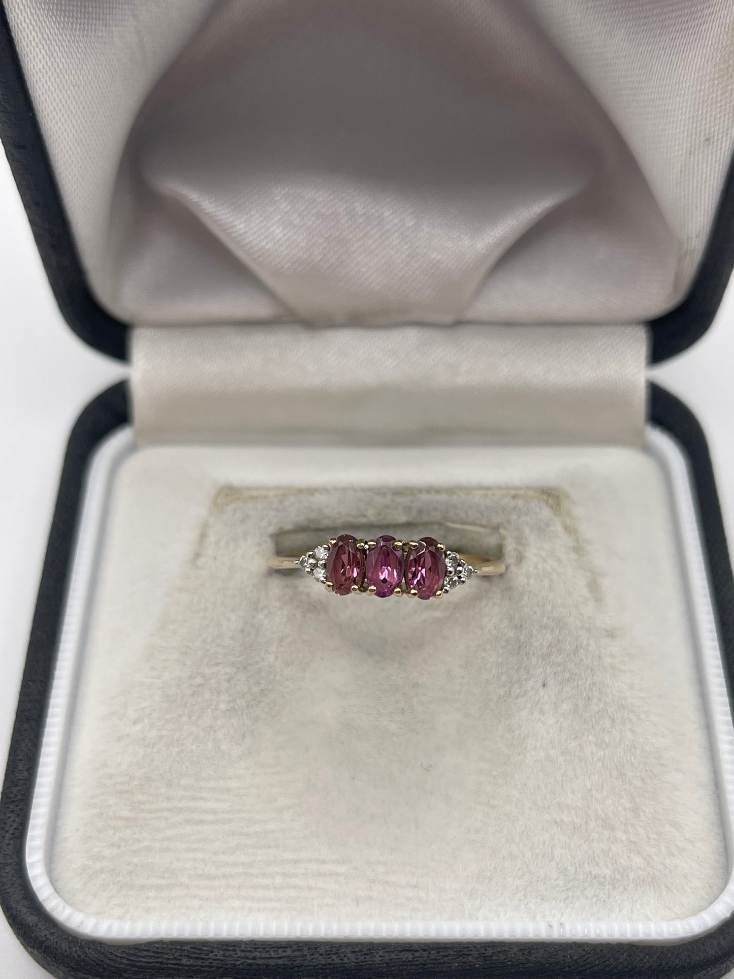 9ct gold tourmaline and diamond ring