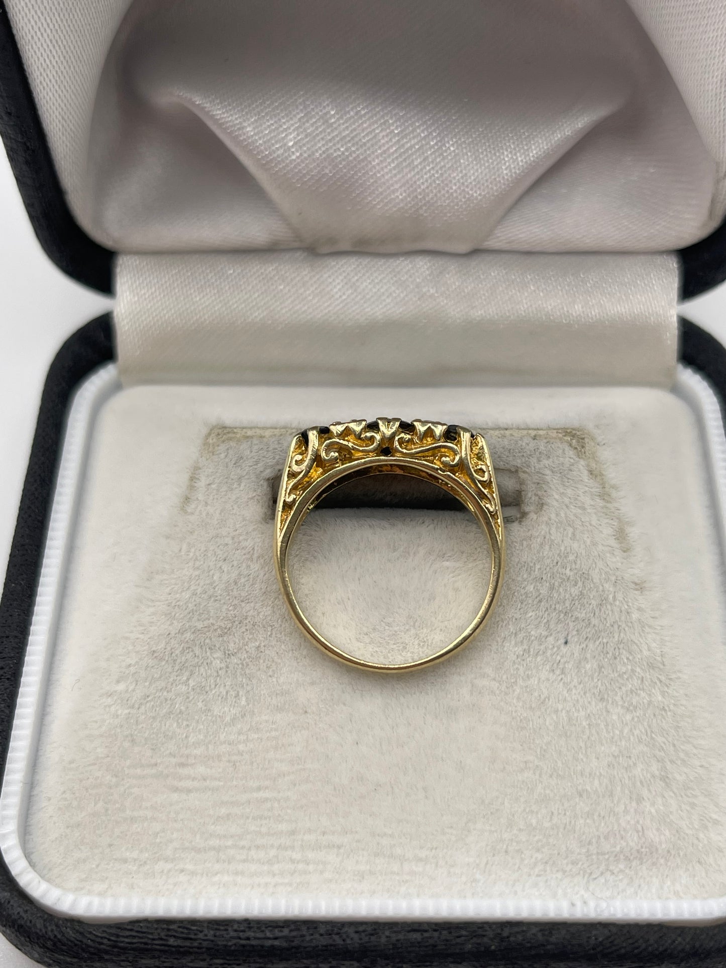 9ct gold sapphire and pearl ring
