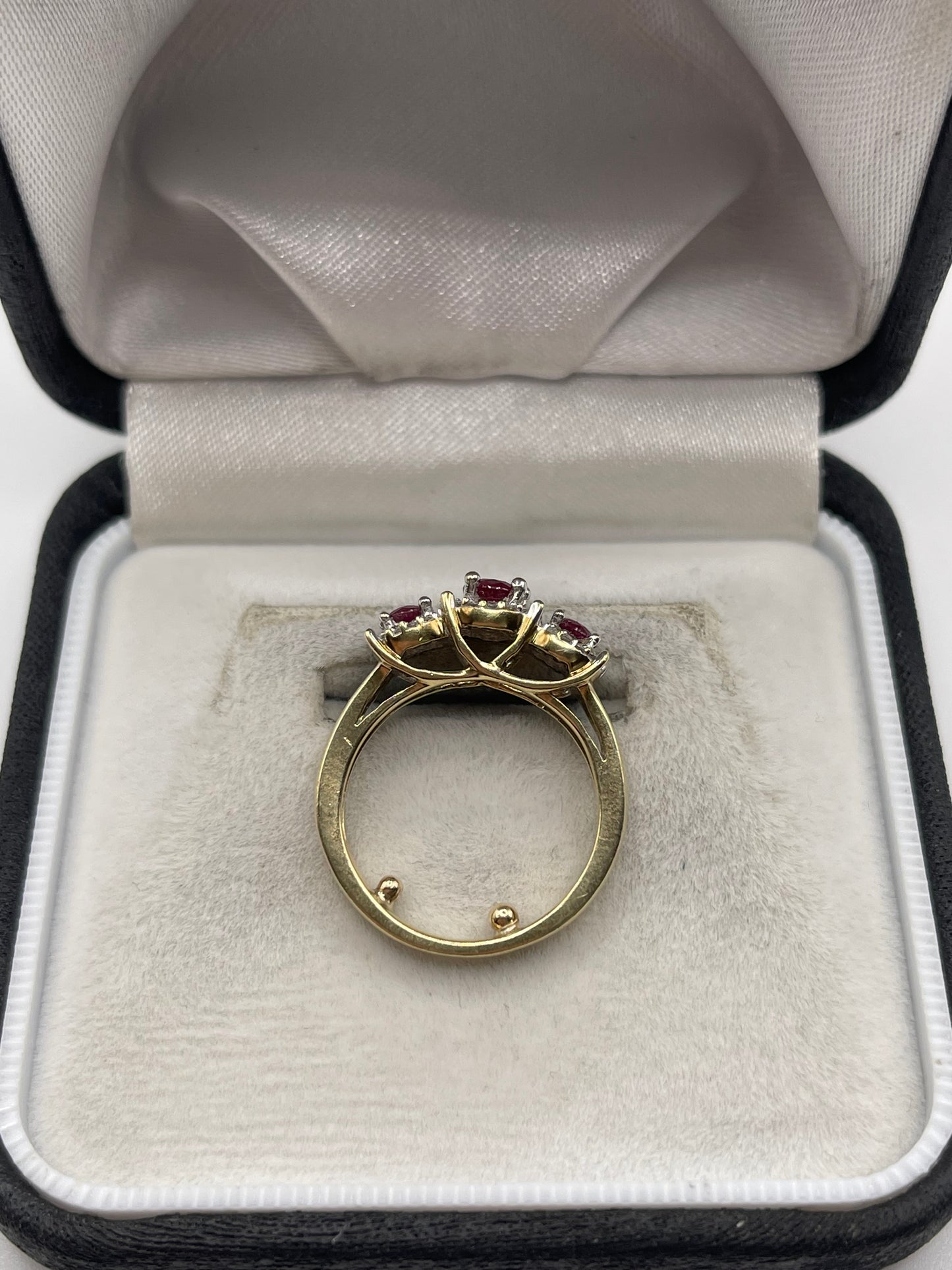 9ct gold ruby and diamond ring