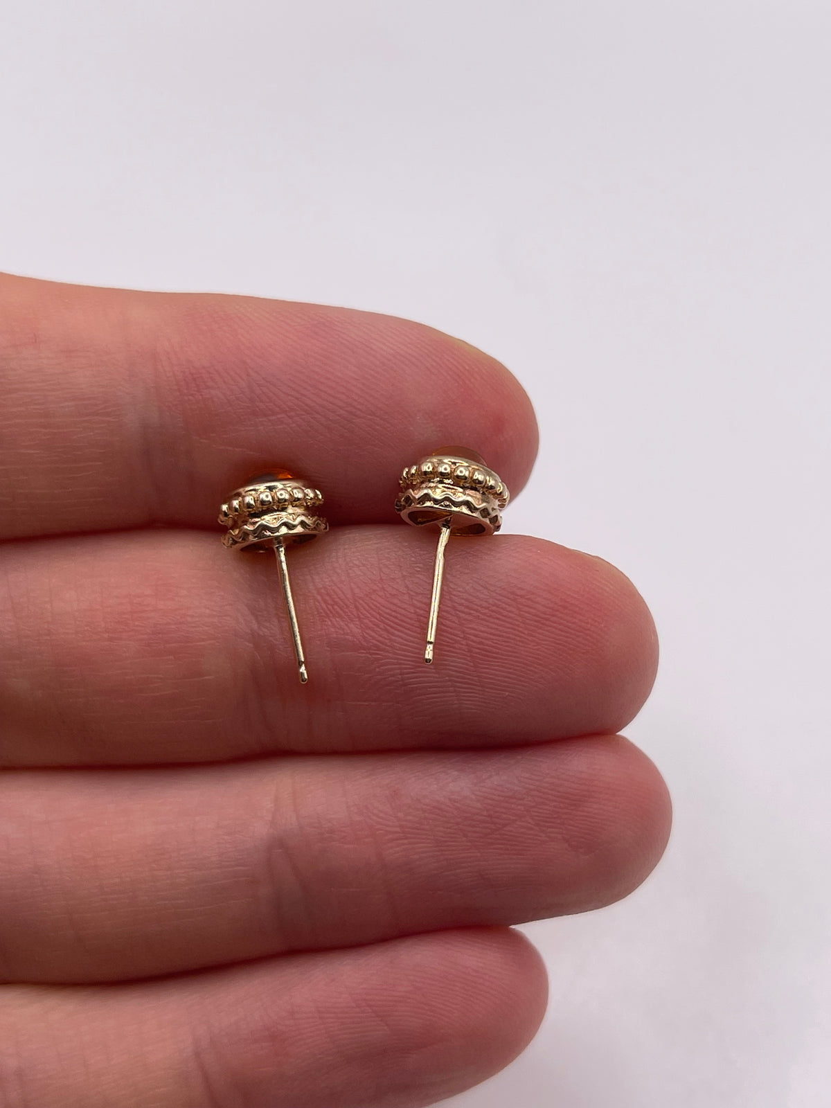 9ct gold amber earrings
