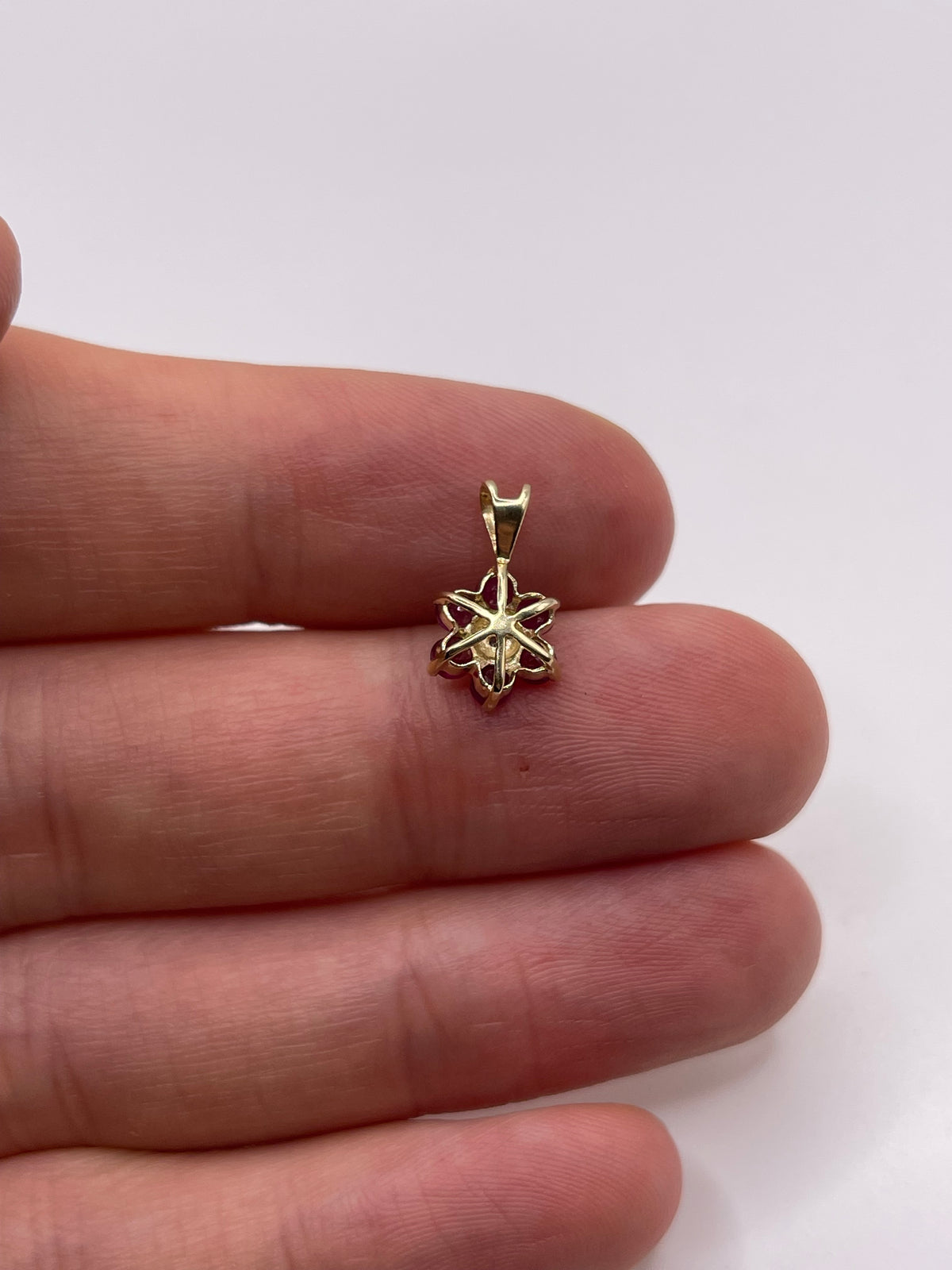 9ct gold ruby and diamond pendant