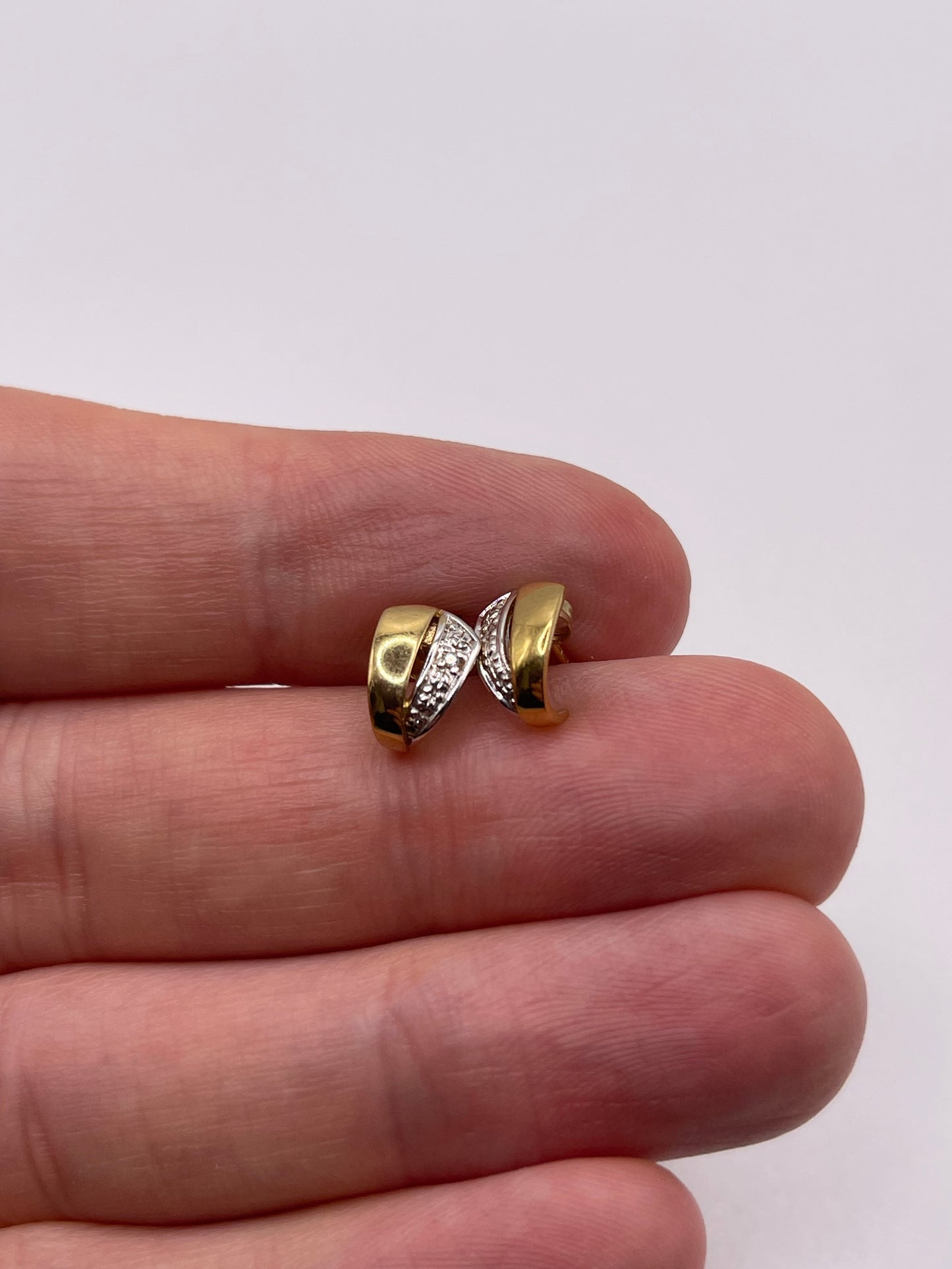 9ct gold diamond earrings