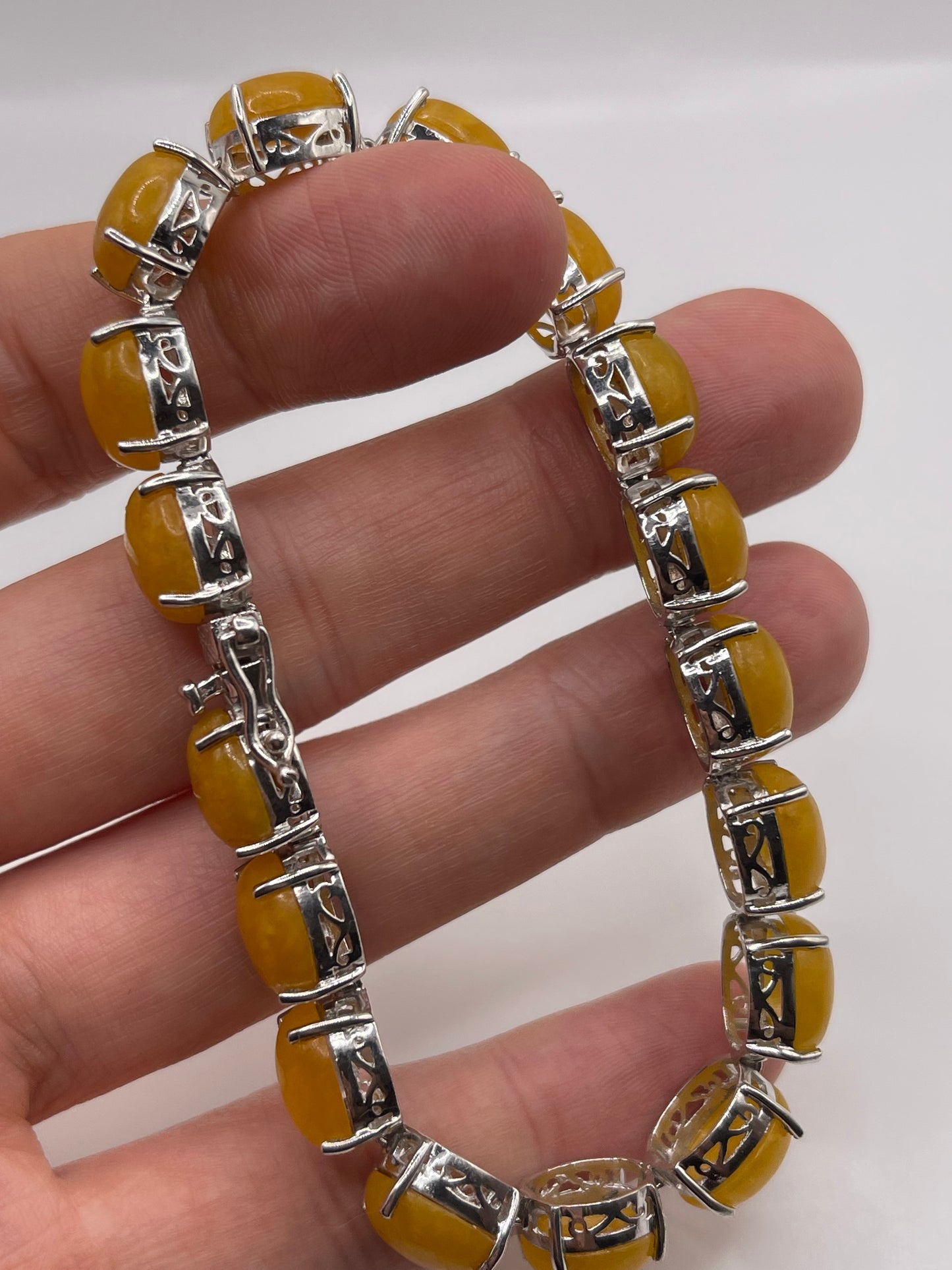 Silver jade bracelet