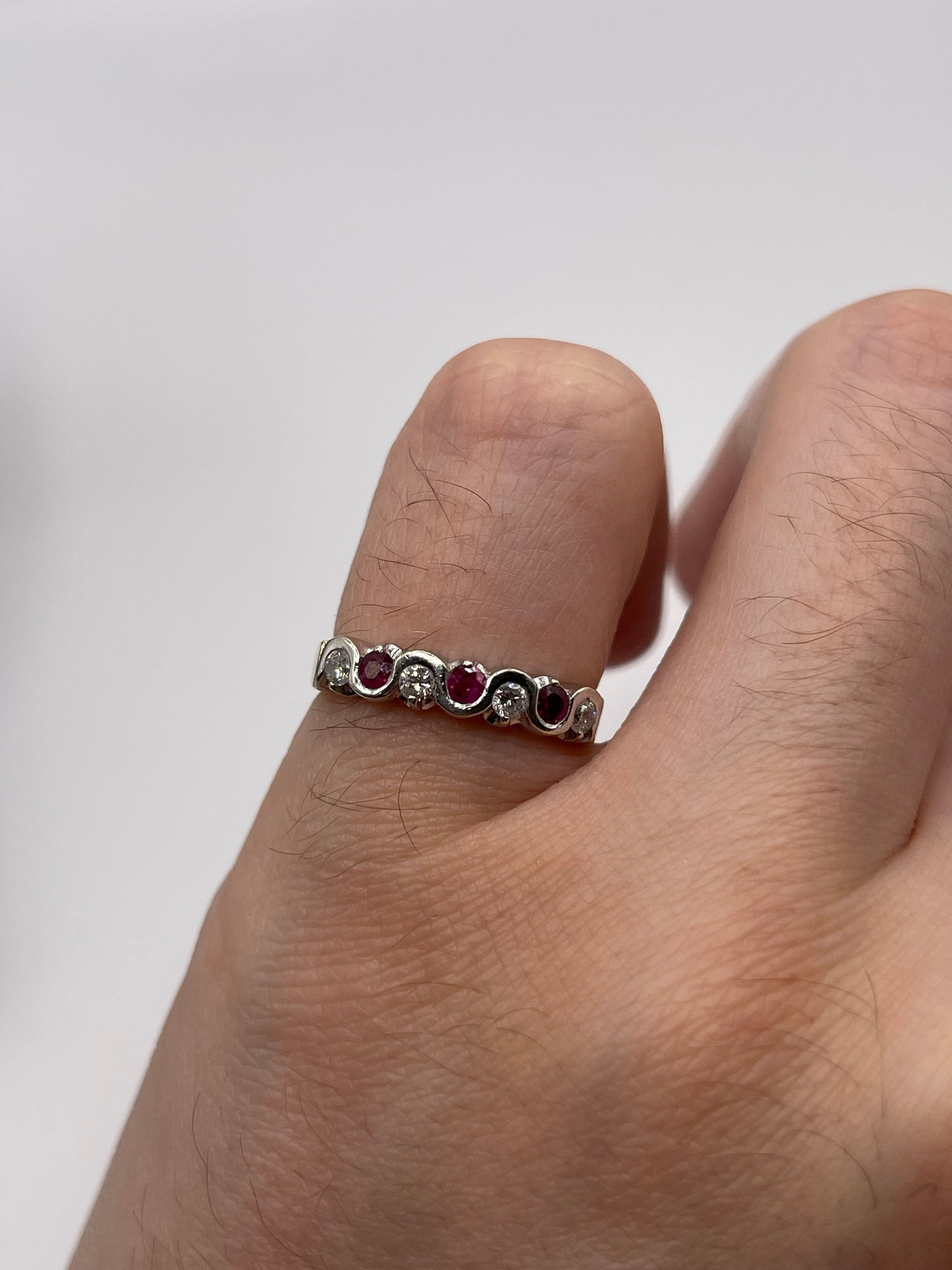 9ct gold ruby and diamond ring
