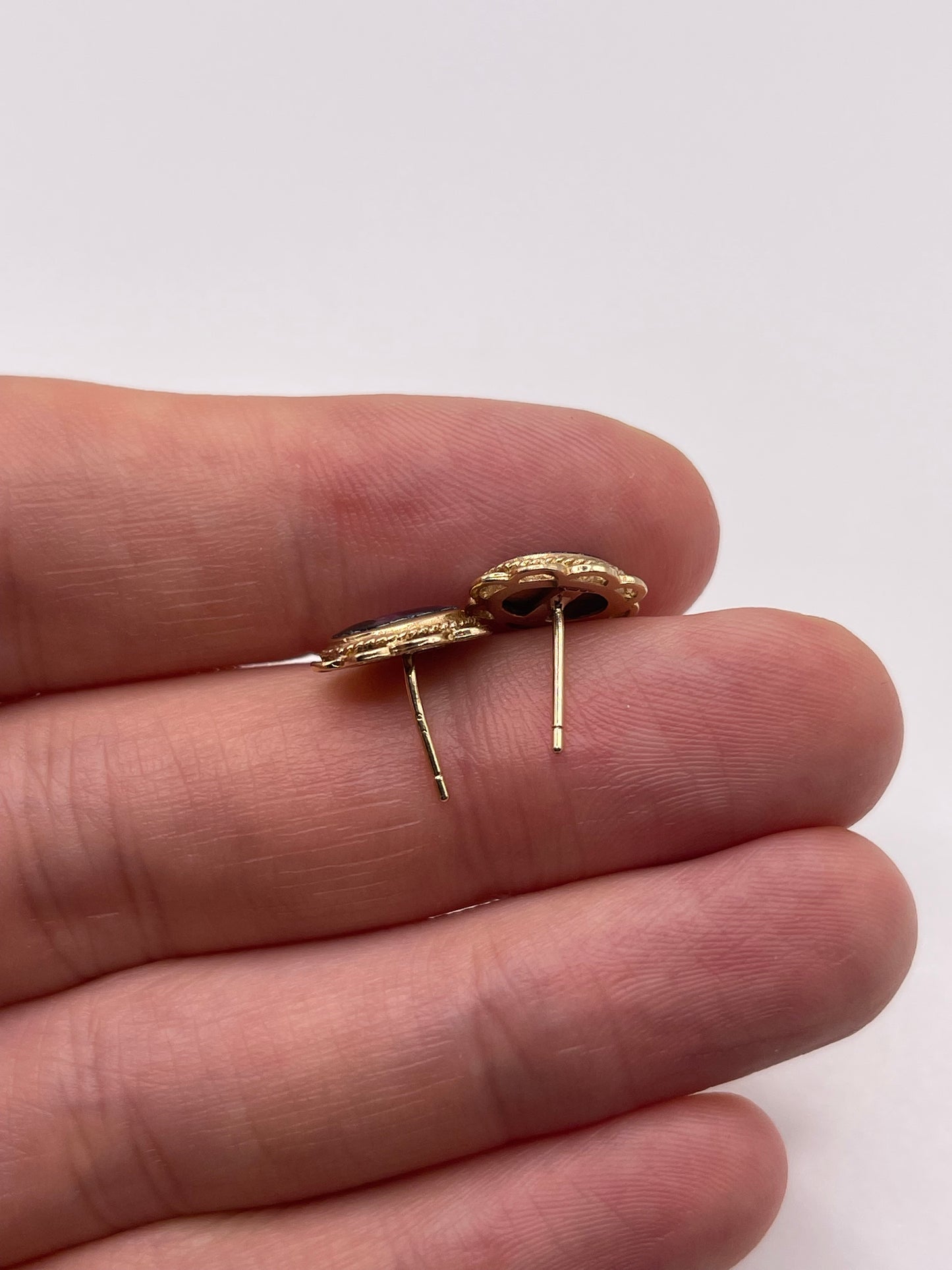 9ct gold blue John earrings
