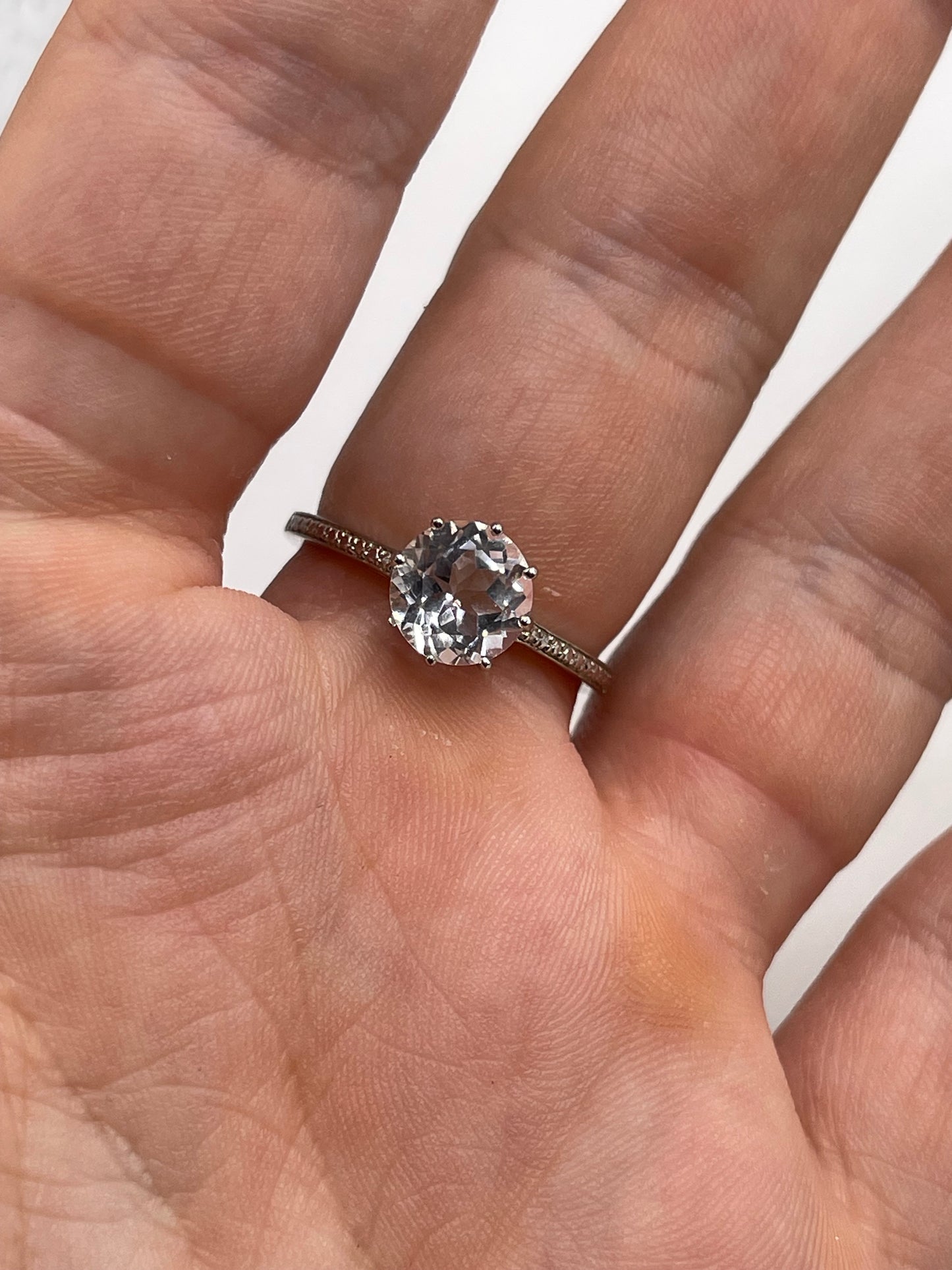 Silver topaz ring