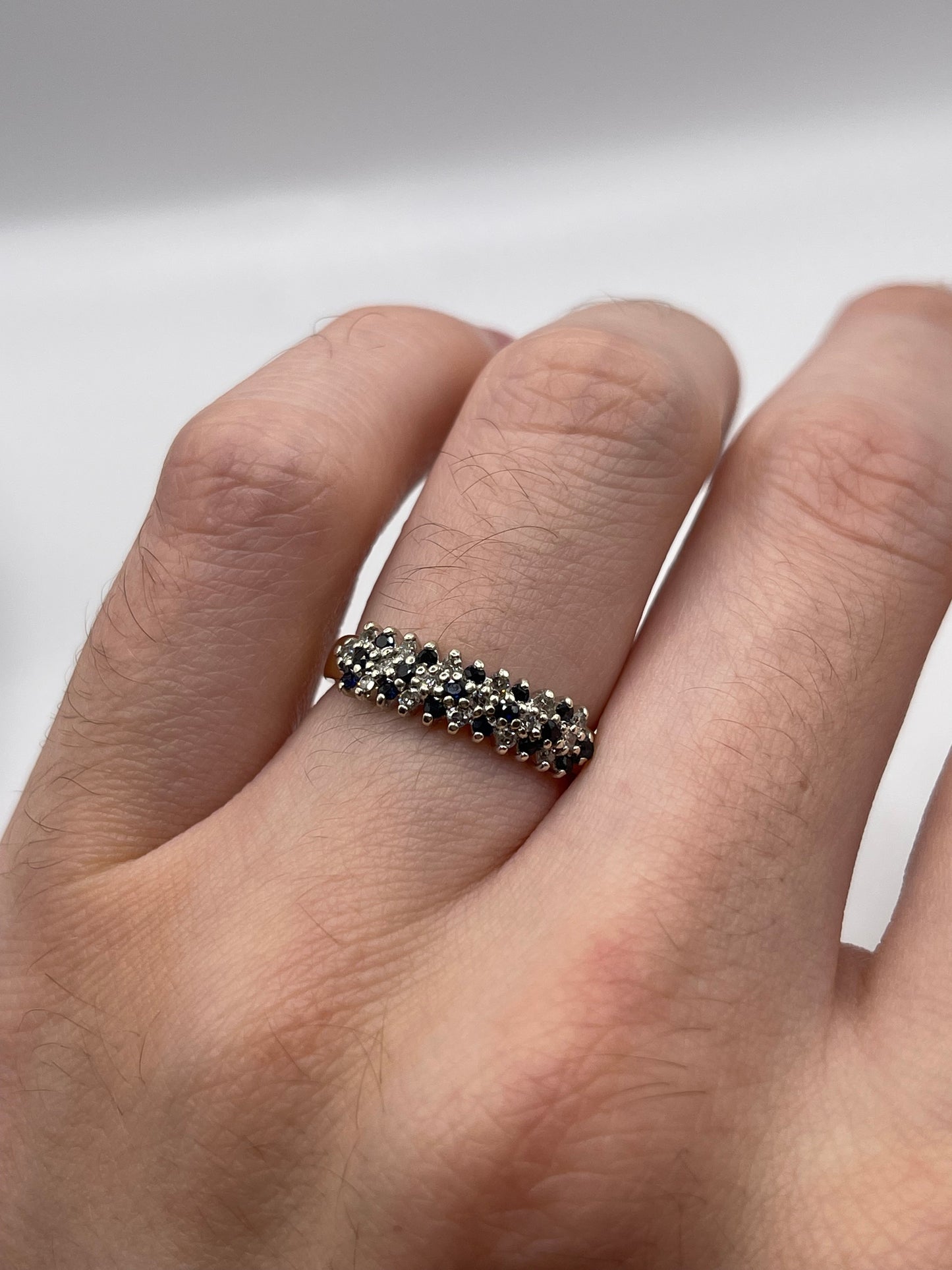 9ct gold sapphire and diamond ring