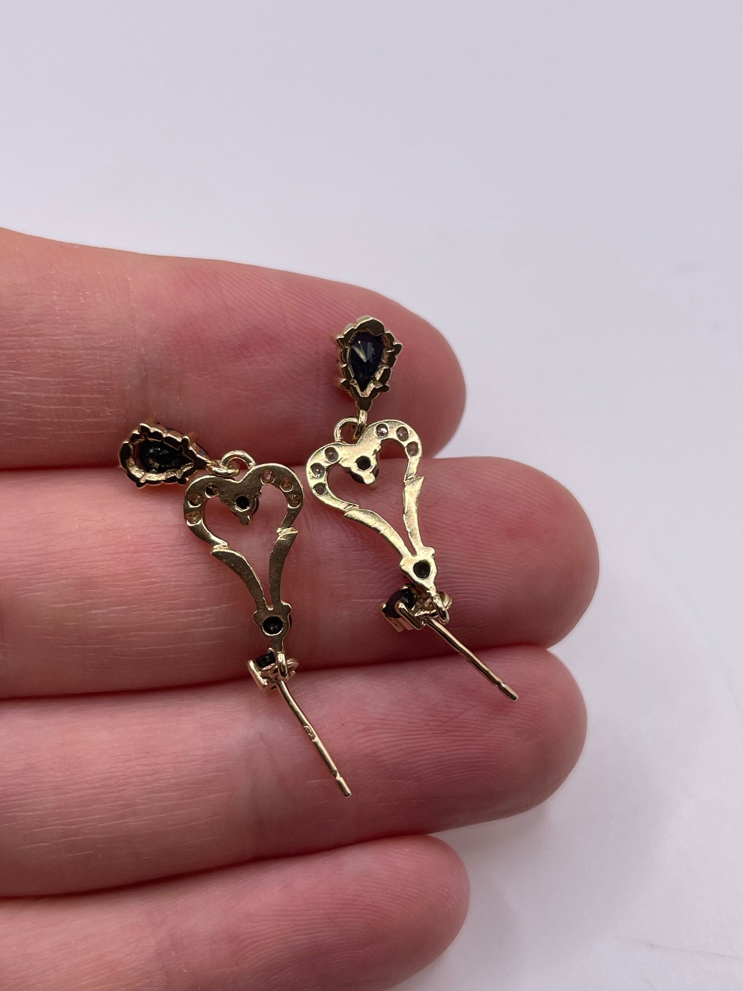 9ct gold sapphire and diamond earrings