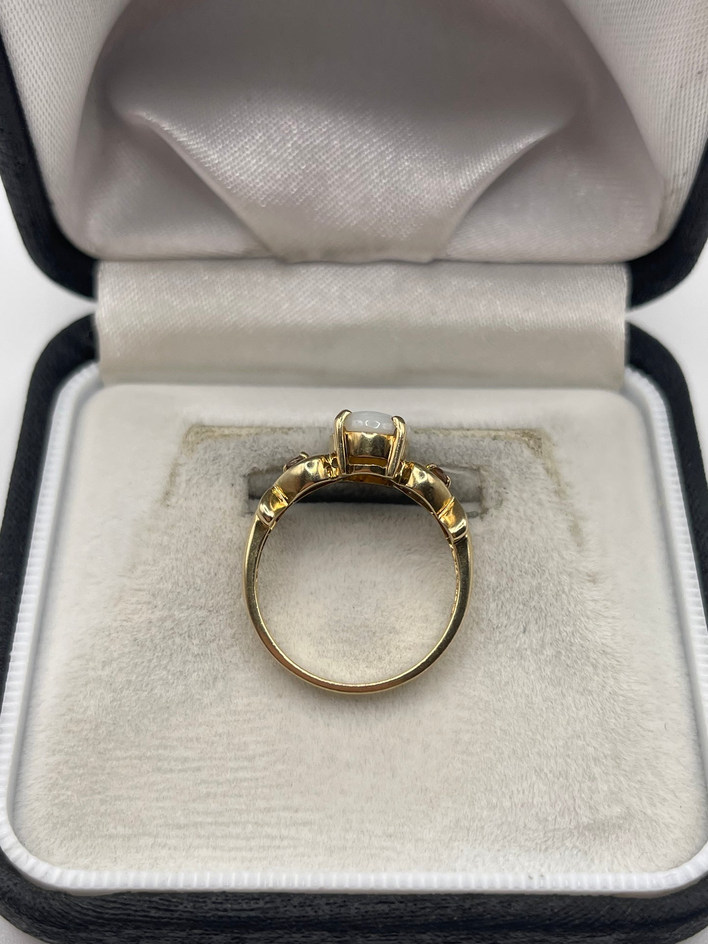 9ct gold opal and quartz ring