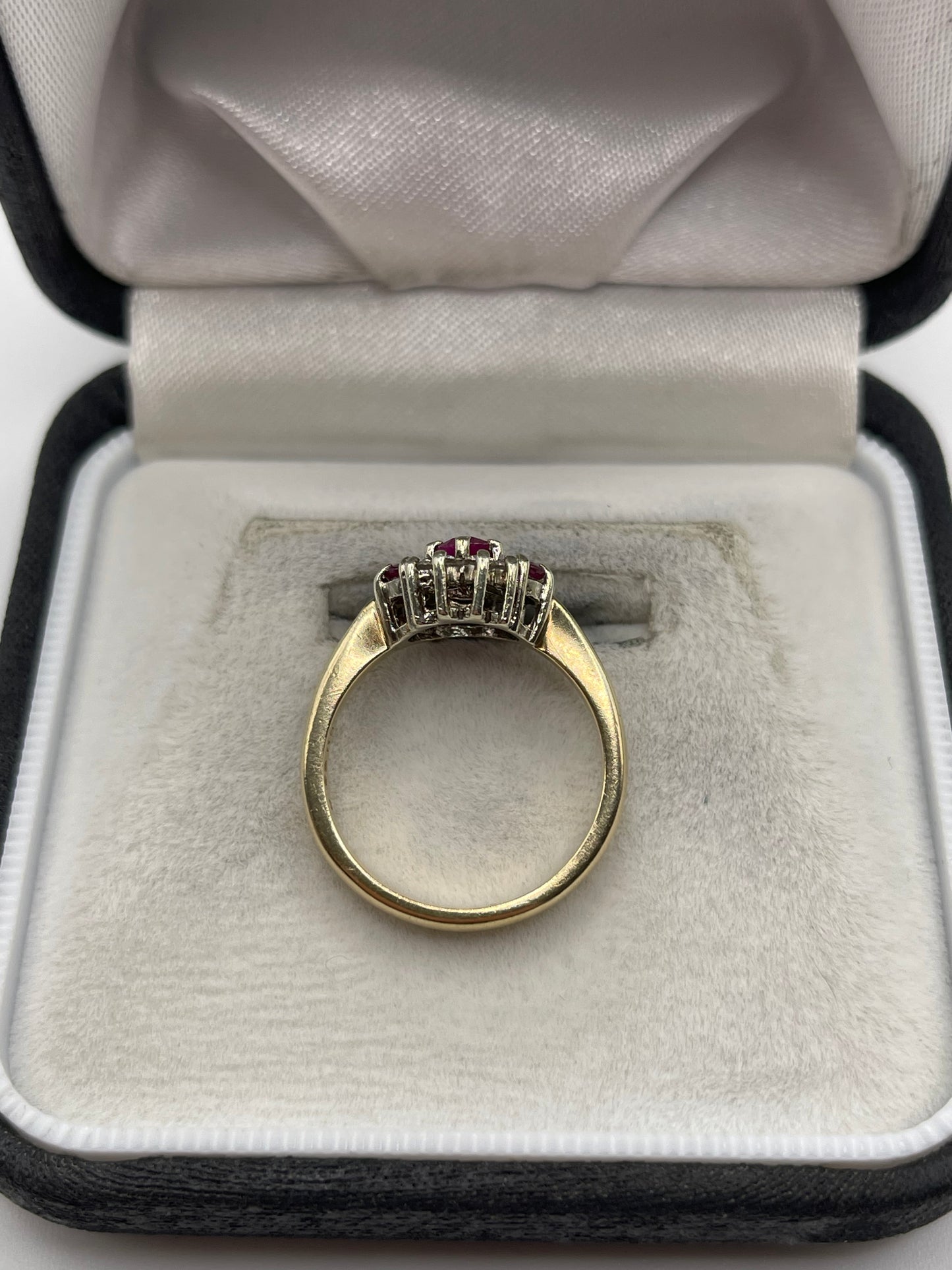 9ct gold ruby and diamond ring