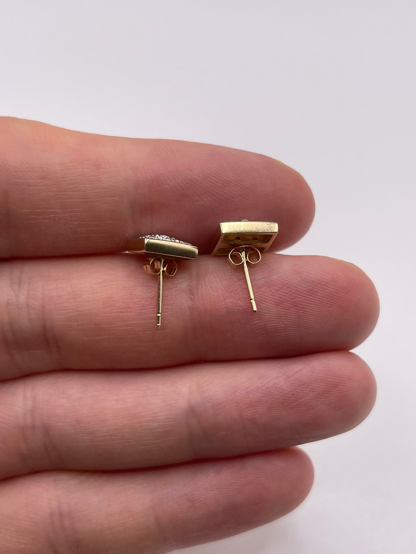 9ct gold diamond earrings
