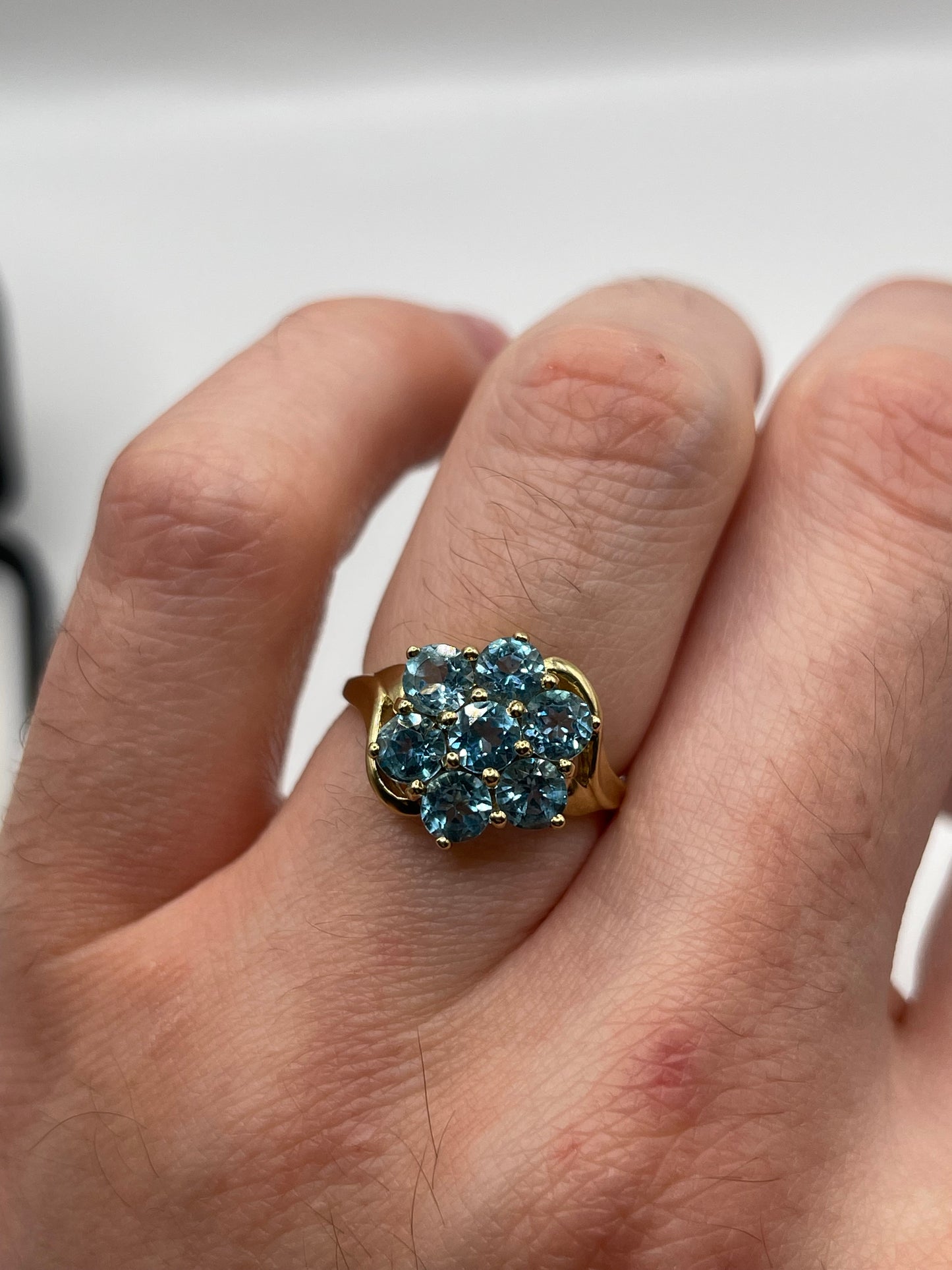 9ct gold topaz cluster ring