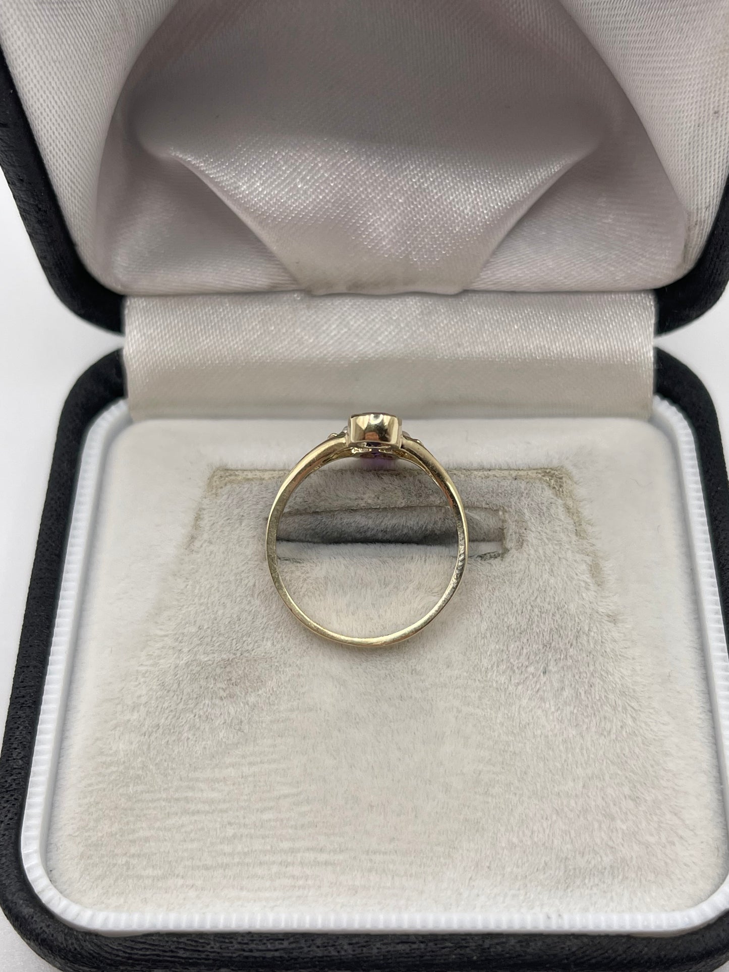 9ct gold amethyst and pearl ring